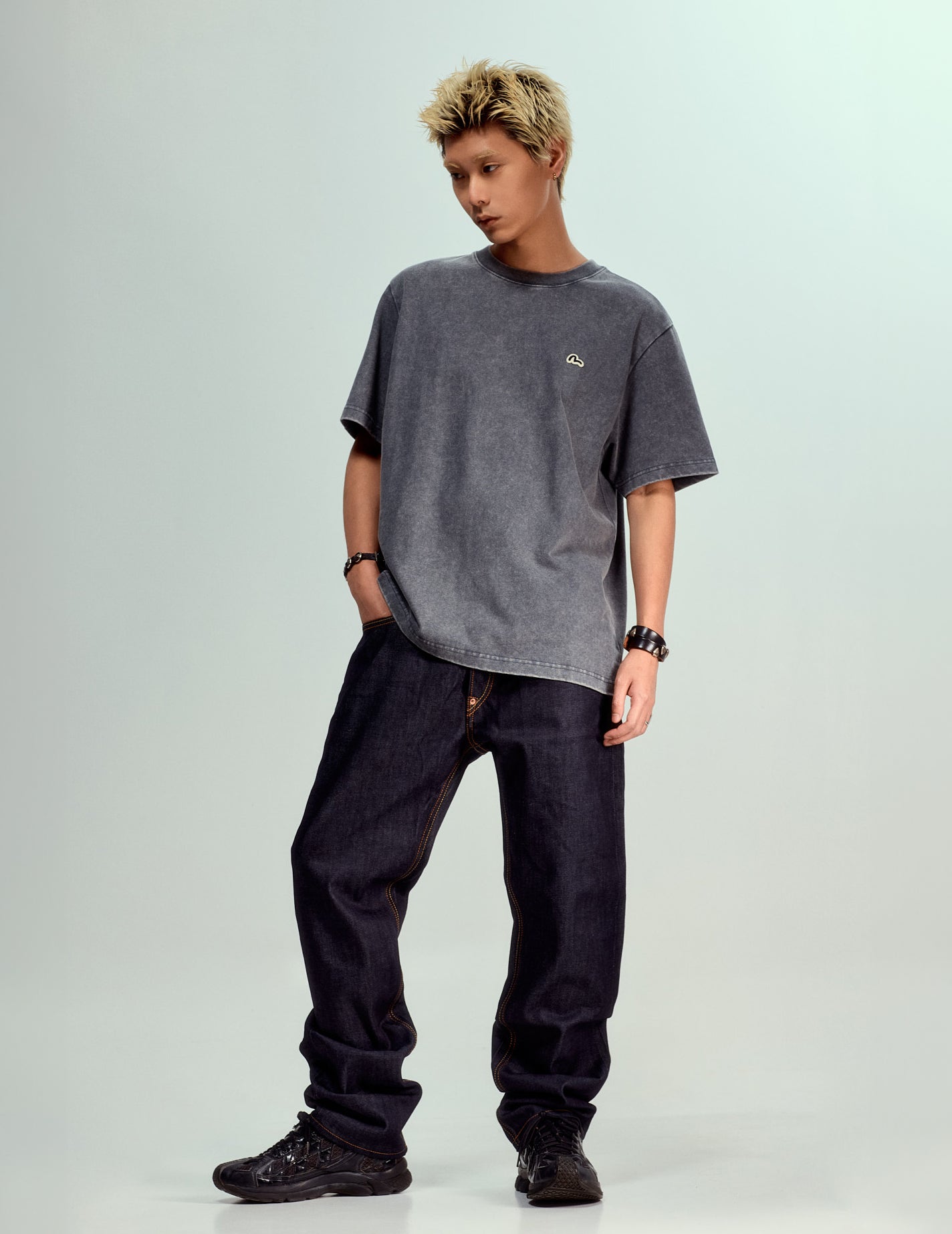 Daicock Print Baggy-Fit Jeans #2000