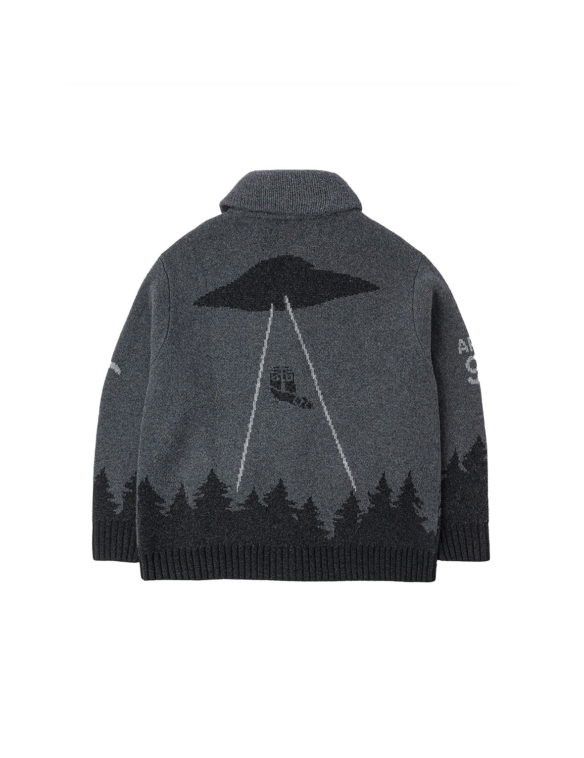 UFO and Cowichan Intarsia Patterns Relax Fit Knitted Sweatshirt