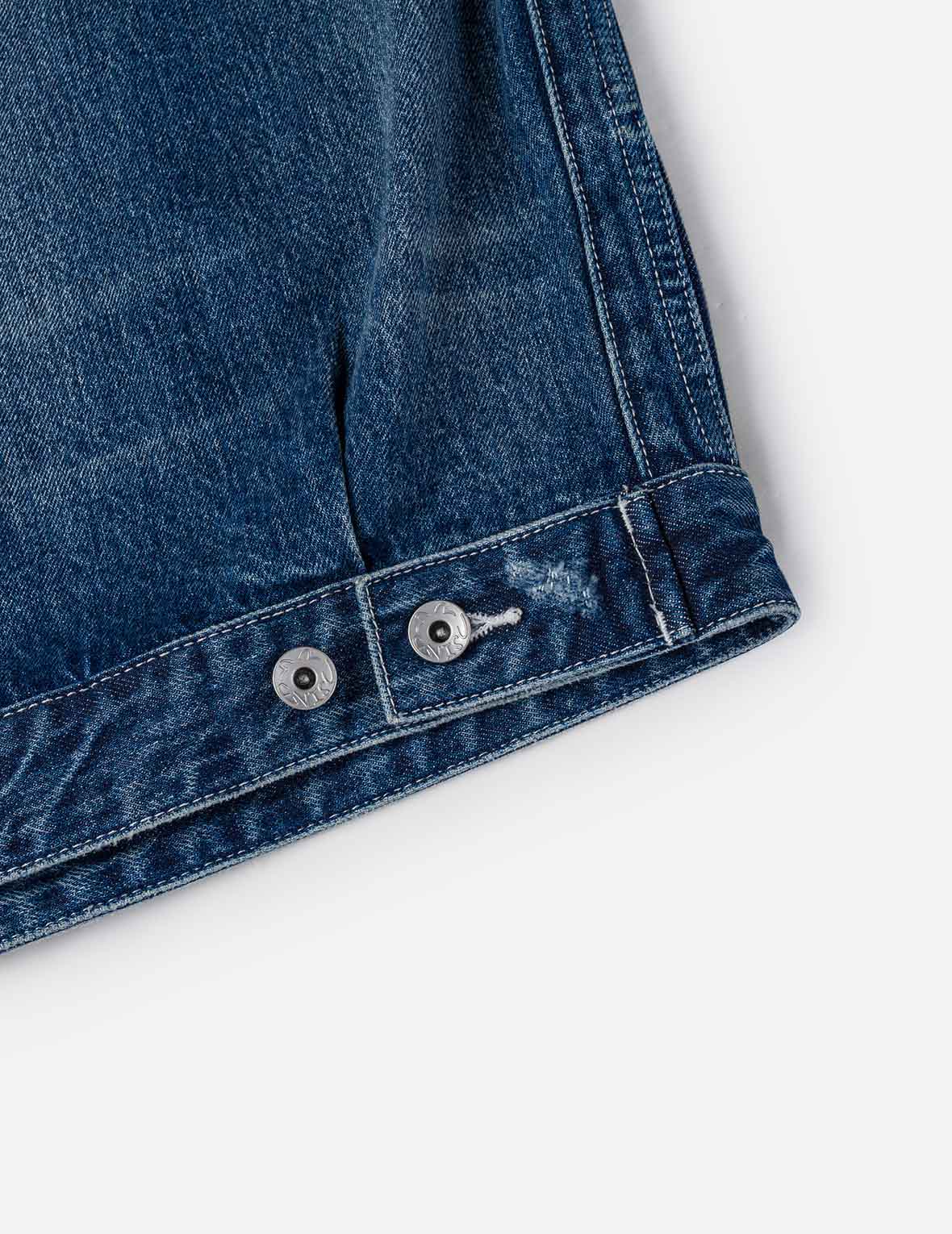 Distressed Seagull Print Relax Fit Vintage Washed Denim Jacket