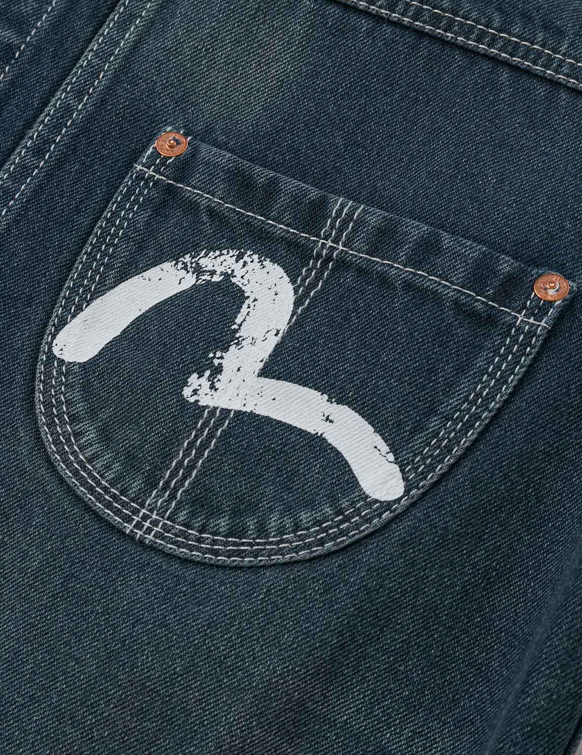 Distressed Seagull Print Relax Fit Washed Seagull Pocket Denim Jacket