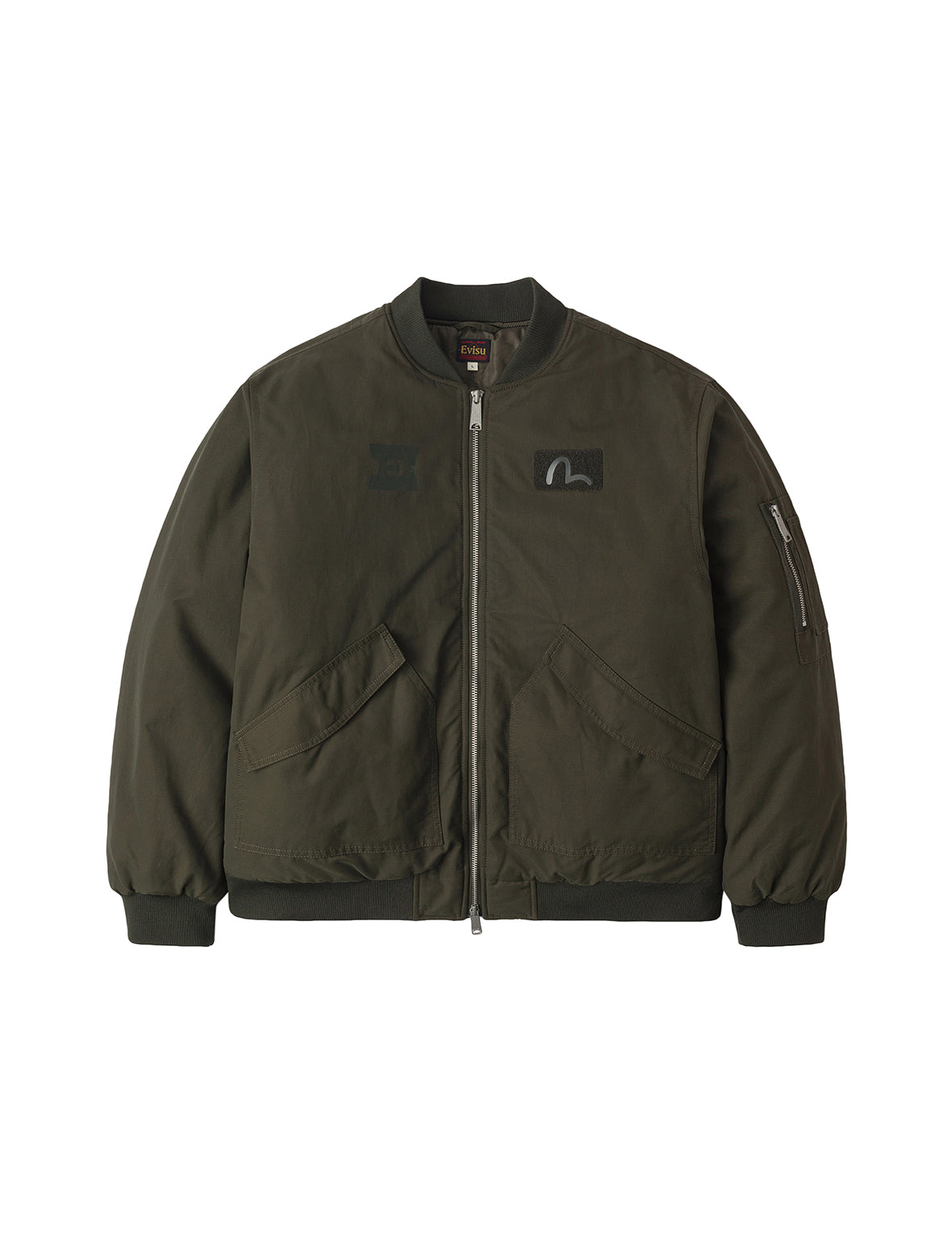 E and Seagull Appliqué Print Regular Fit Bomber Jacket