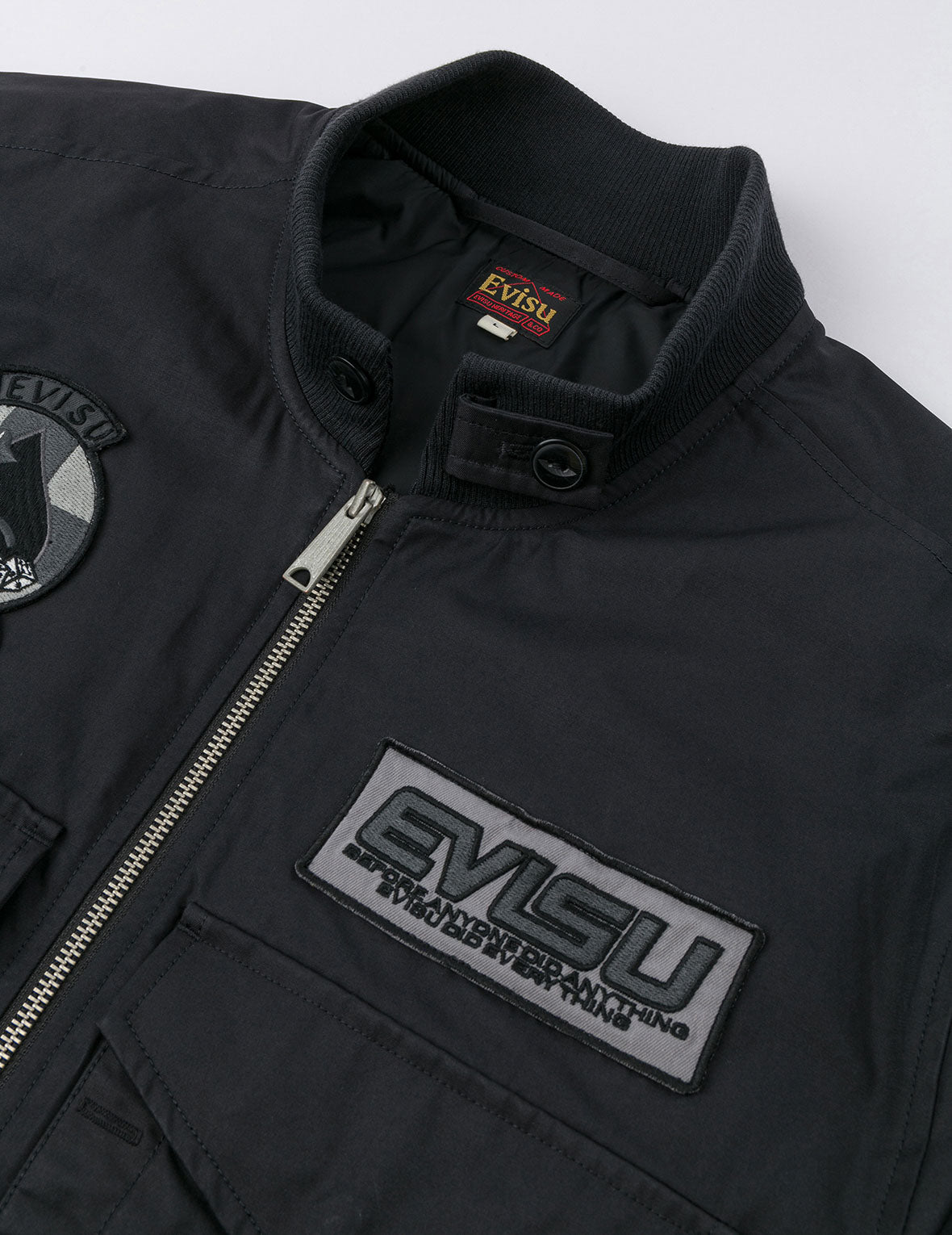 Multi Logo Badges Embroidery Regular Fit Padded Bomber Jacket