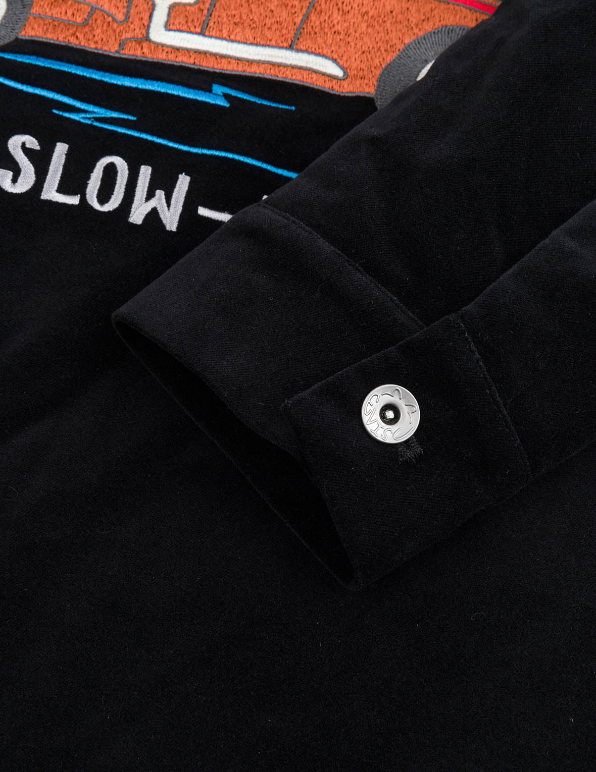 Vintage Velvet Regular Fit Padded Souvenir Jacket