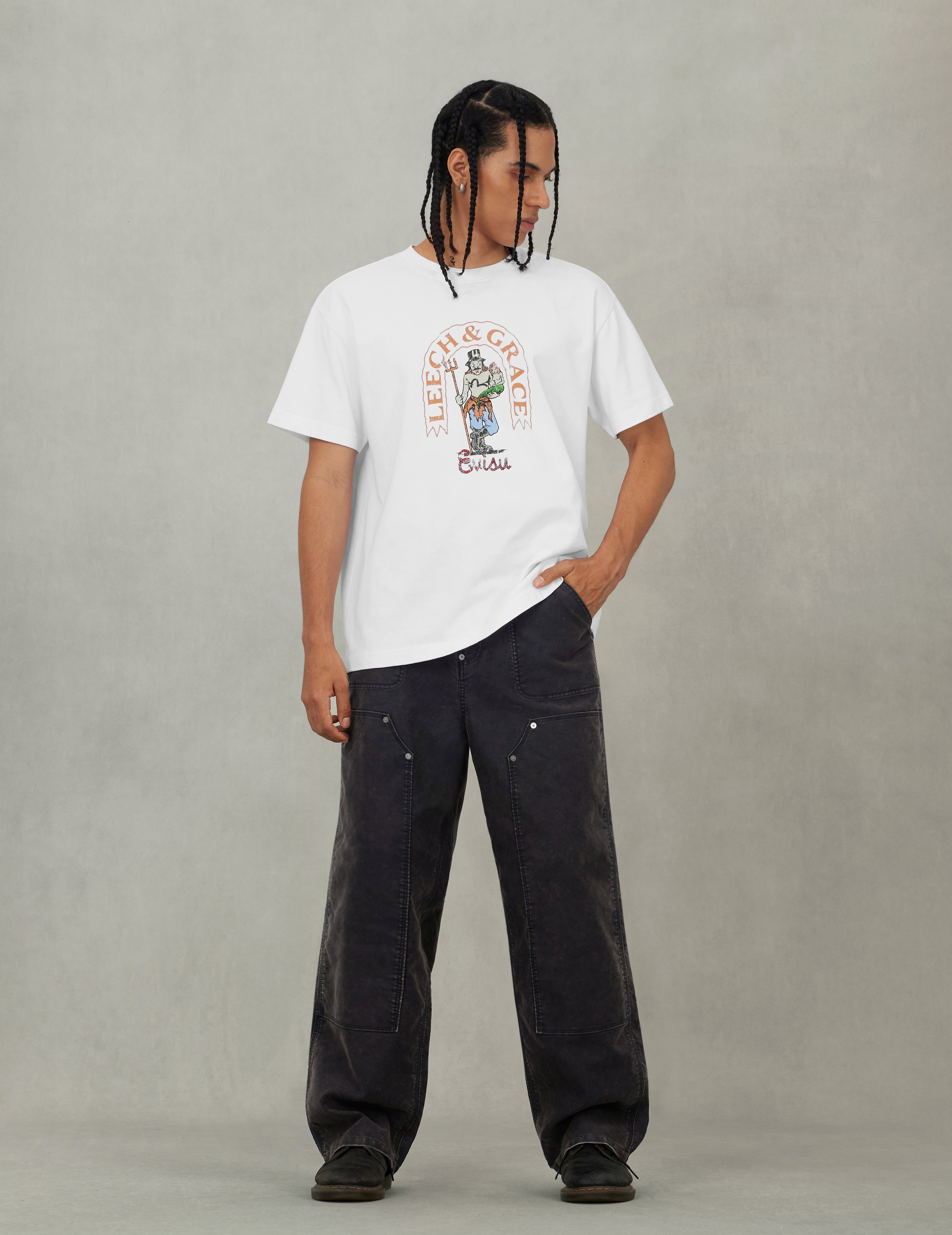 Seagull Print and Multi-Pocket Regular Fit Cargo Pants