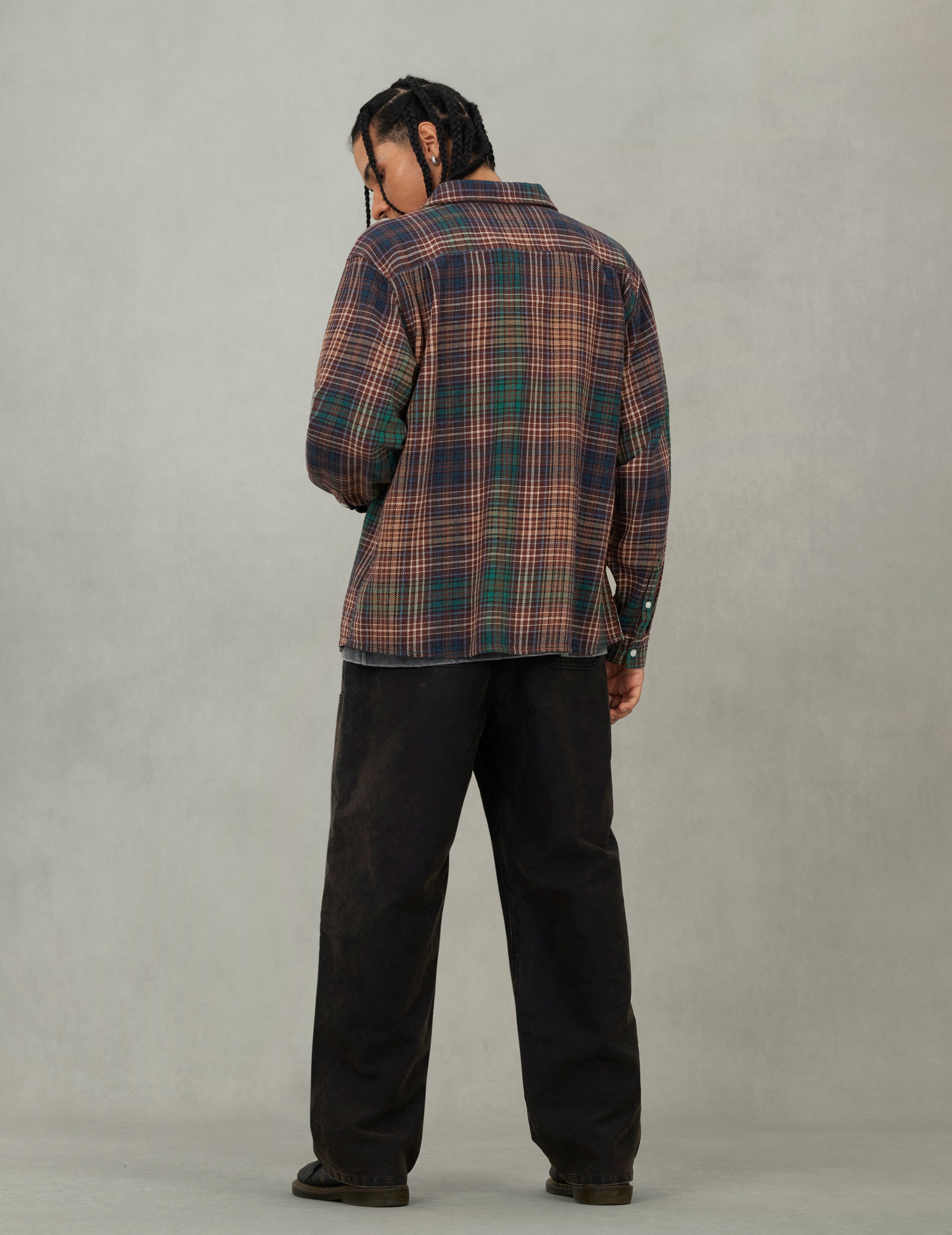 Seagull Print Regular Fit Flannel Check Shirt