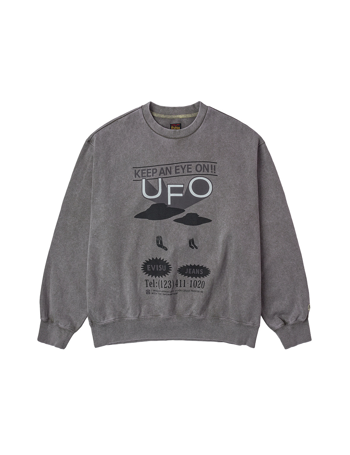 UFO Print and Seagull Appliqué Relax Fit Hoodie