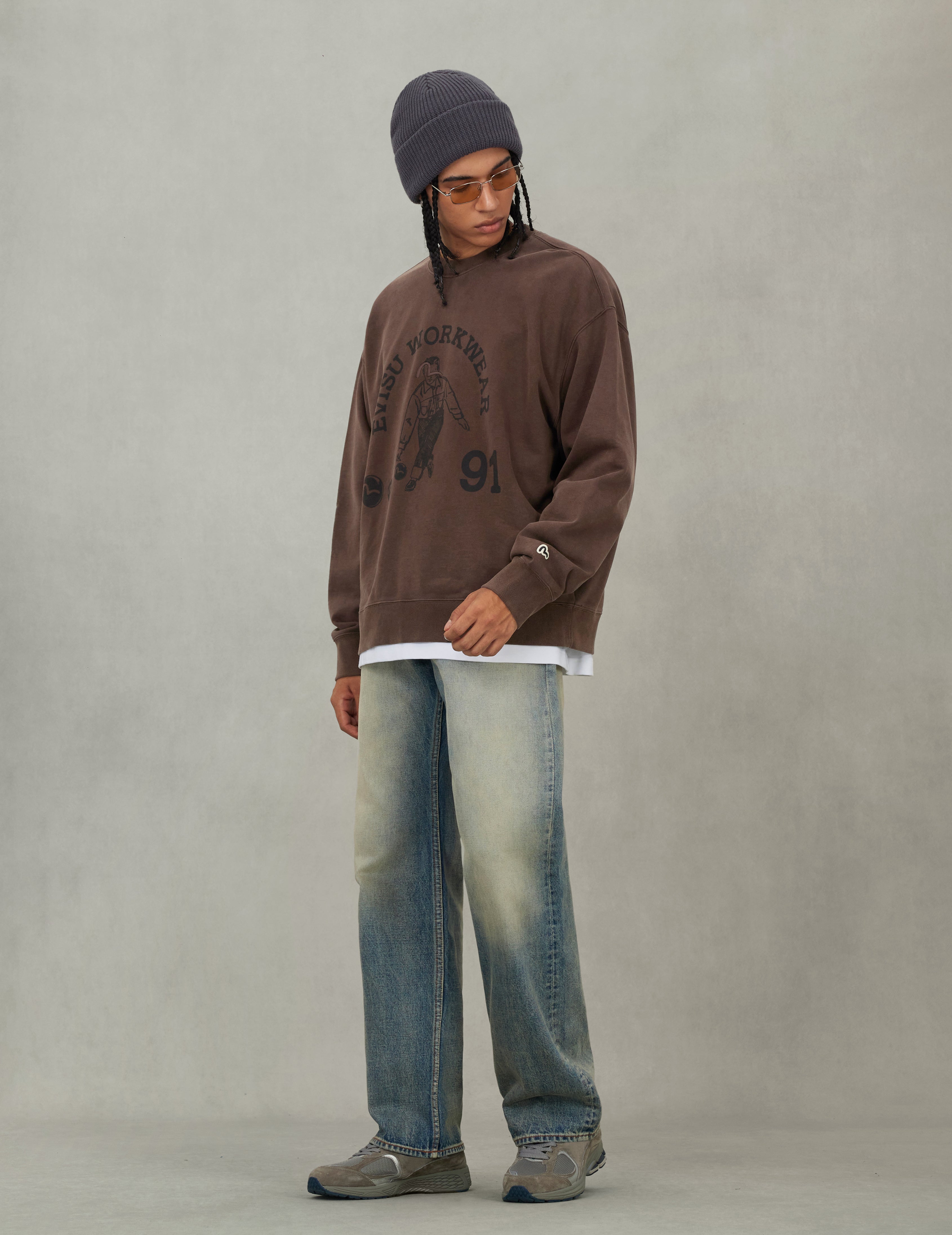 Bowling Workwear Print Relax Fit Sweatshirt