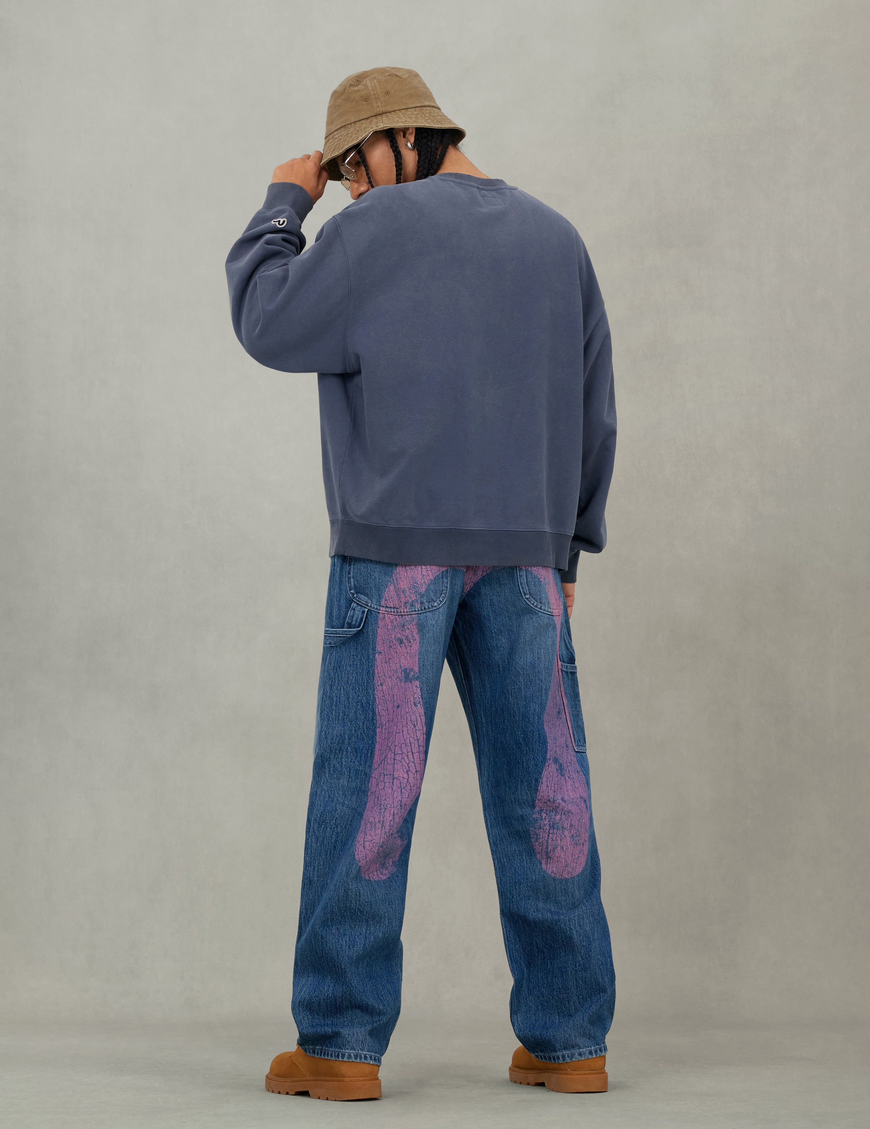 Bowling Workwear Print Relax Fit Sweatshirt