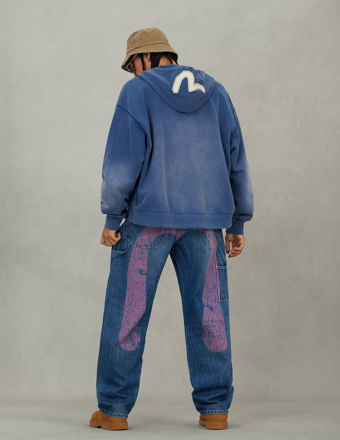 EV and Seagull Patches Embroidery Relax Fit Hoodie Jacket