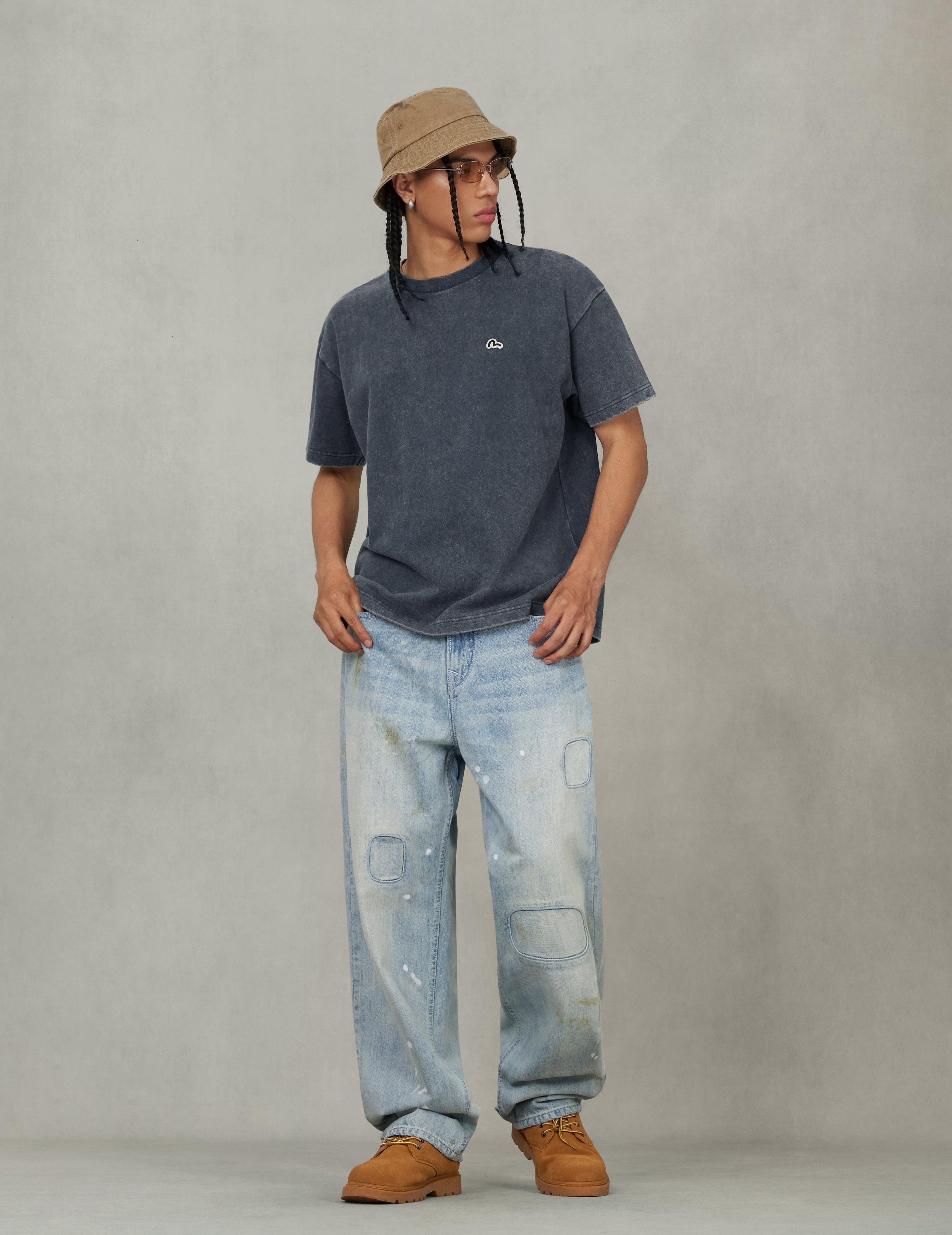 Logo and Seagull Embroidery Relax Fit T-shirt