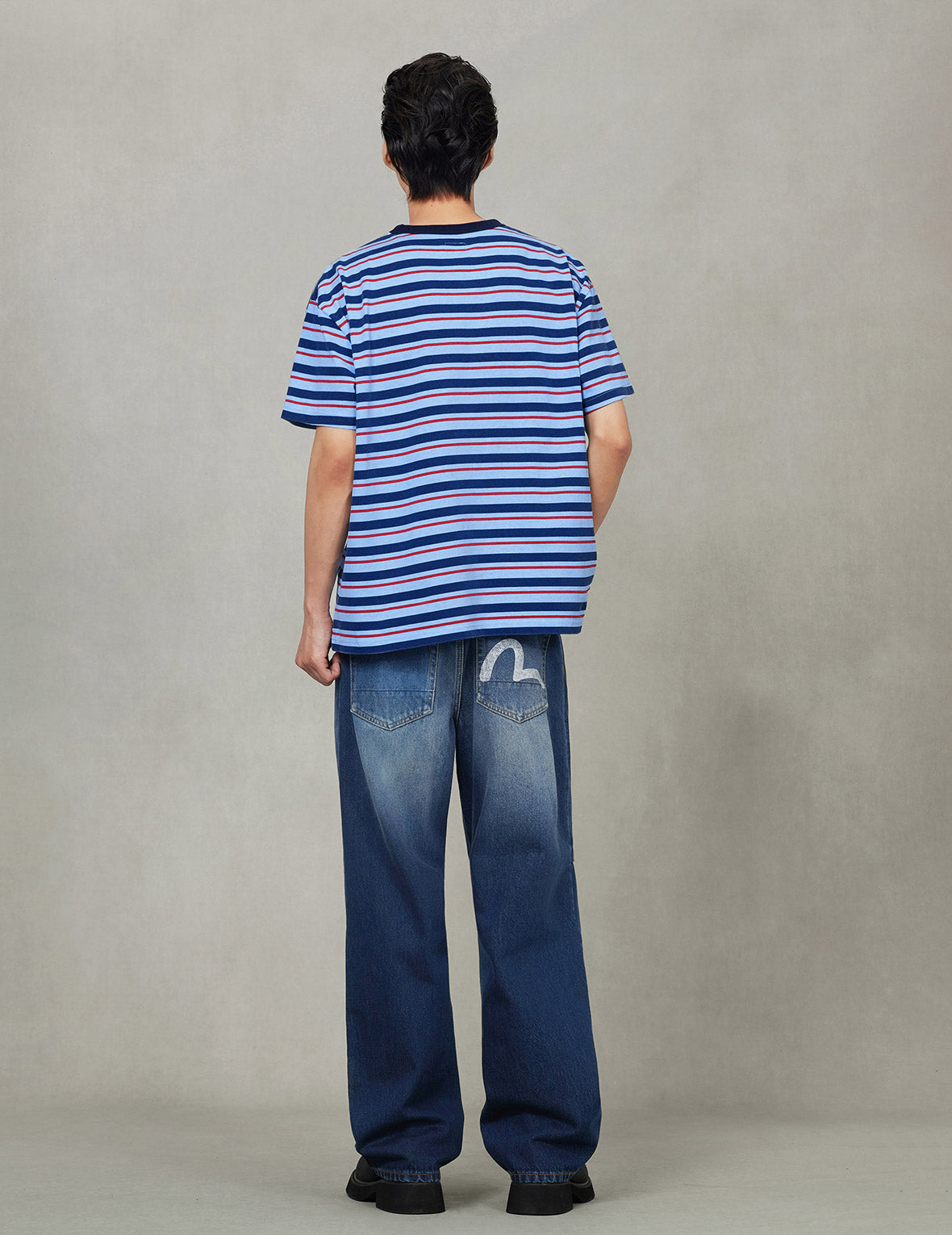 Seagull Appliqué Relax Fit Stripe T-Shirt