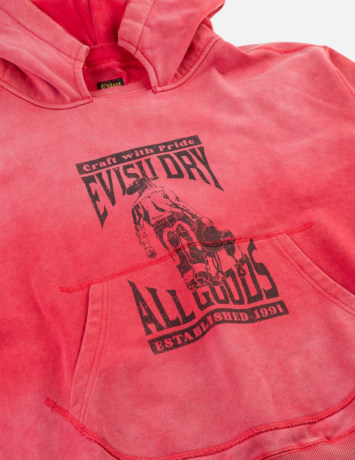 水洗EVISU Dry All Goods连帽卫衣
