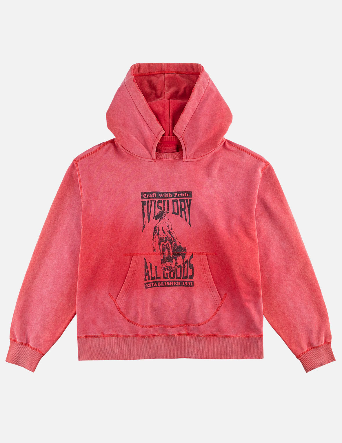水洗EVISU Dry All Goods连帽卫衣