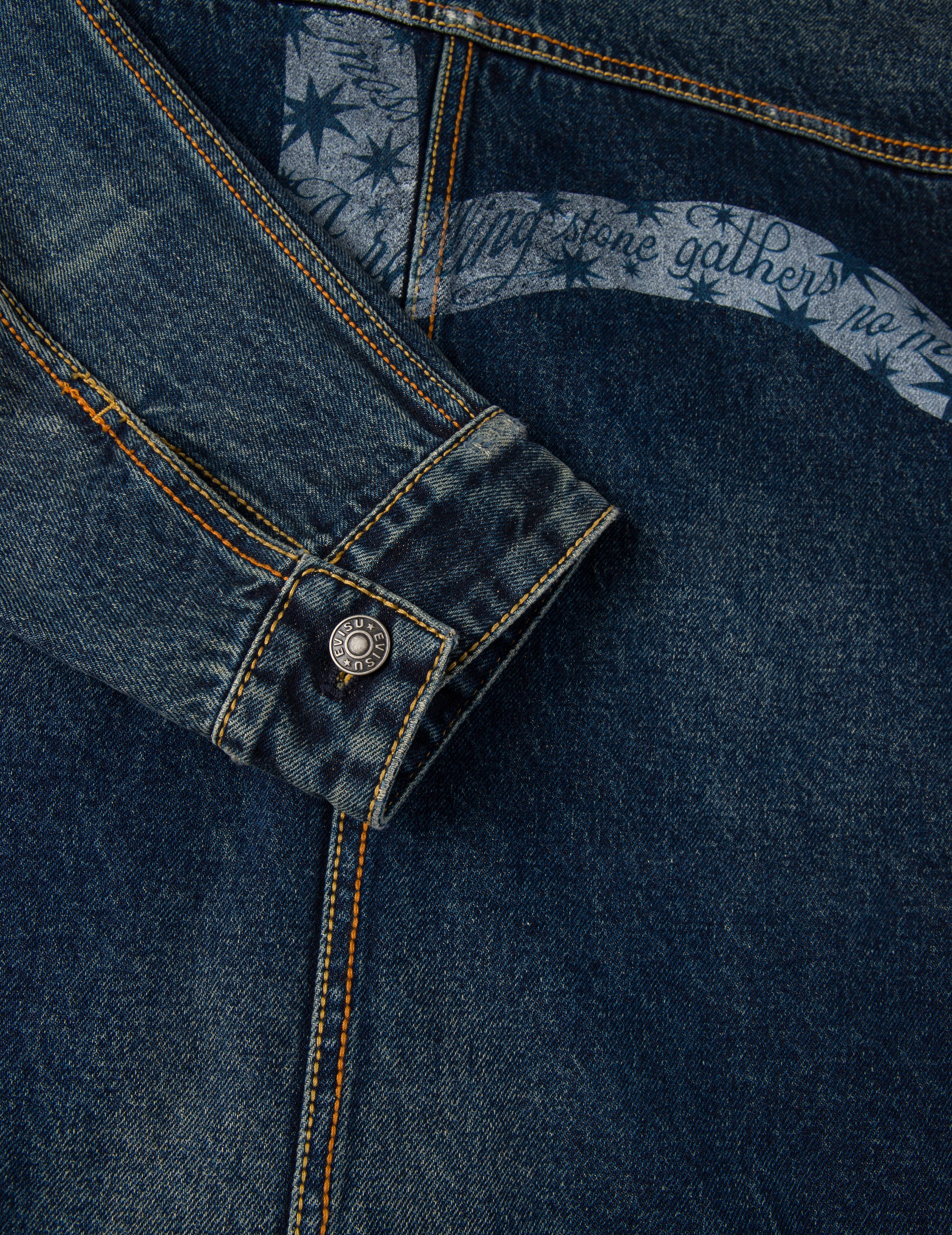 EVISU X GDC 洗水宽版休闲牛仔外套