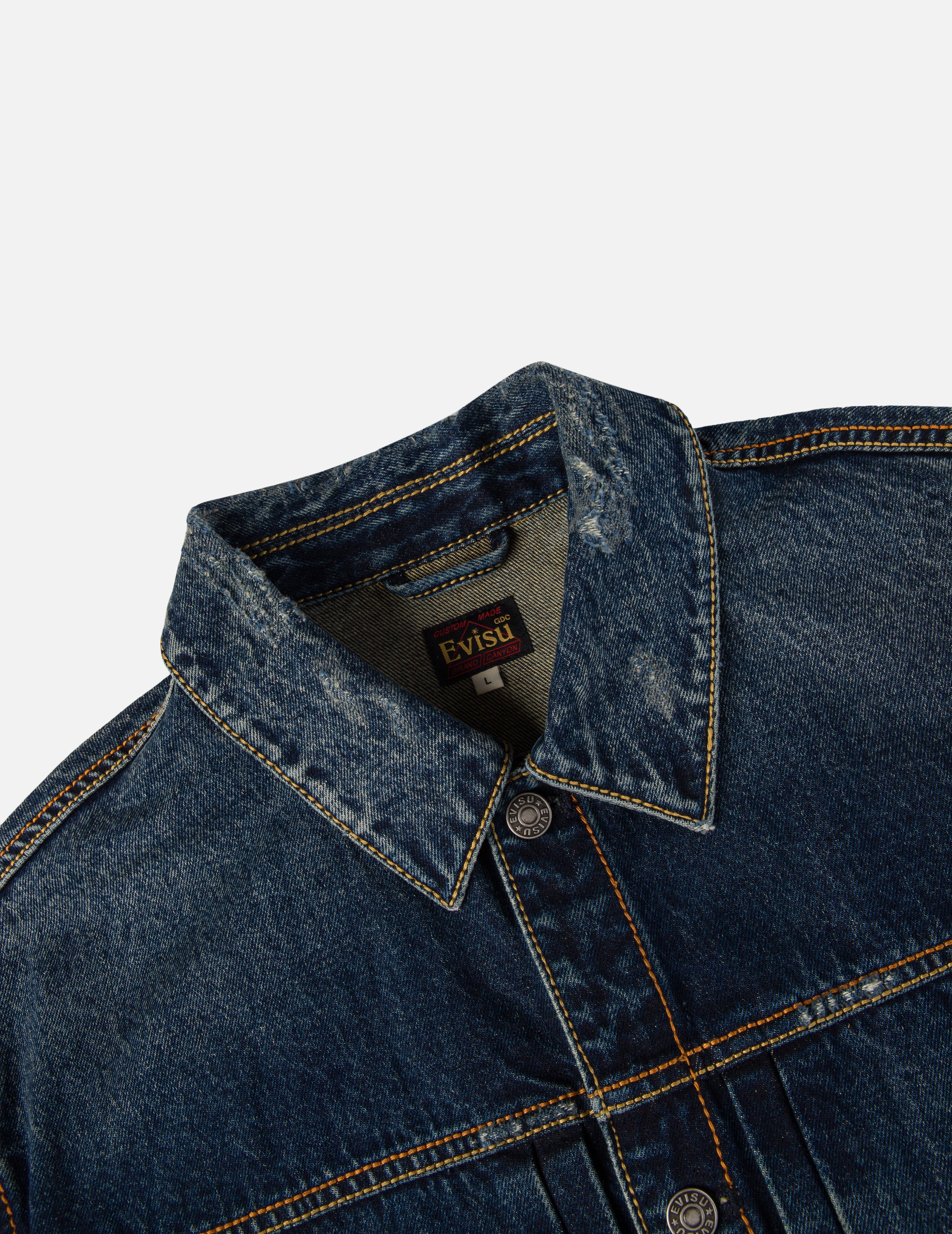 EVISU X GDC 洗水宽版休闲牛仔外套