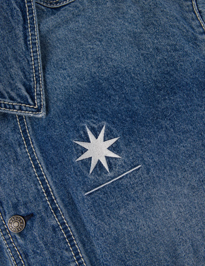 EVISU X GDC 刺绣宽版休闲牛仔工装外套