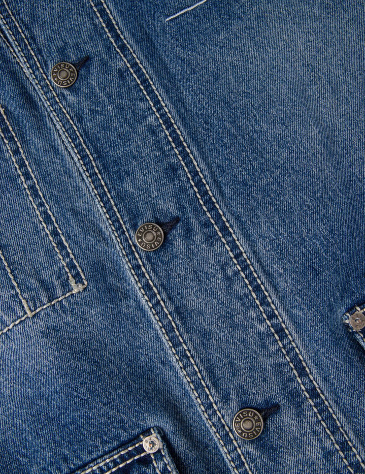 EVISU X GDC 刺绣宽版休闲牛仔工装外套