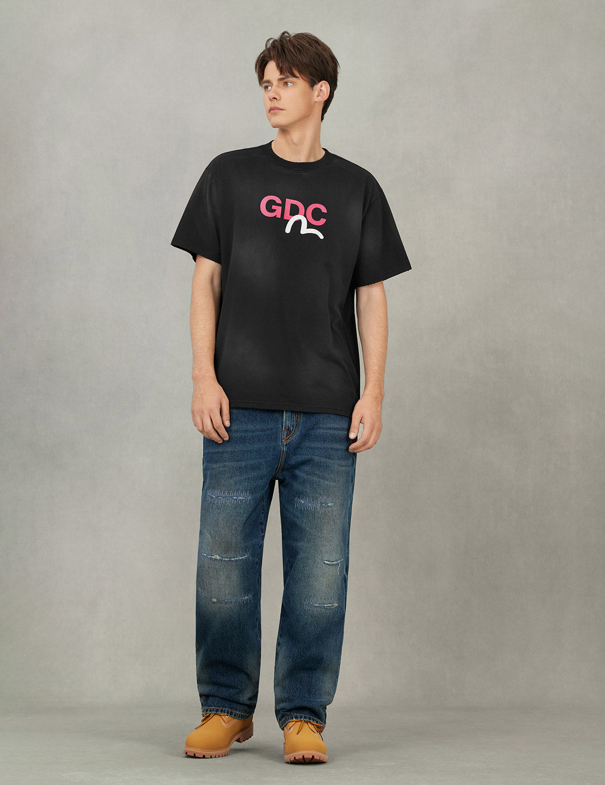 EVISU X GDC 脏洗宽版休闲T恤