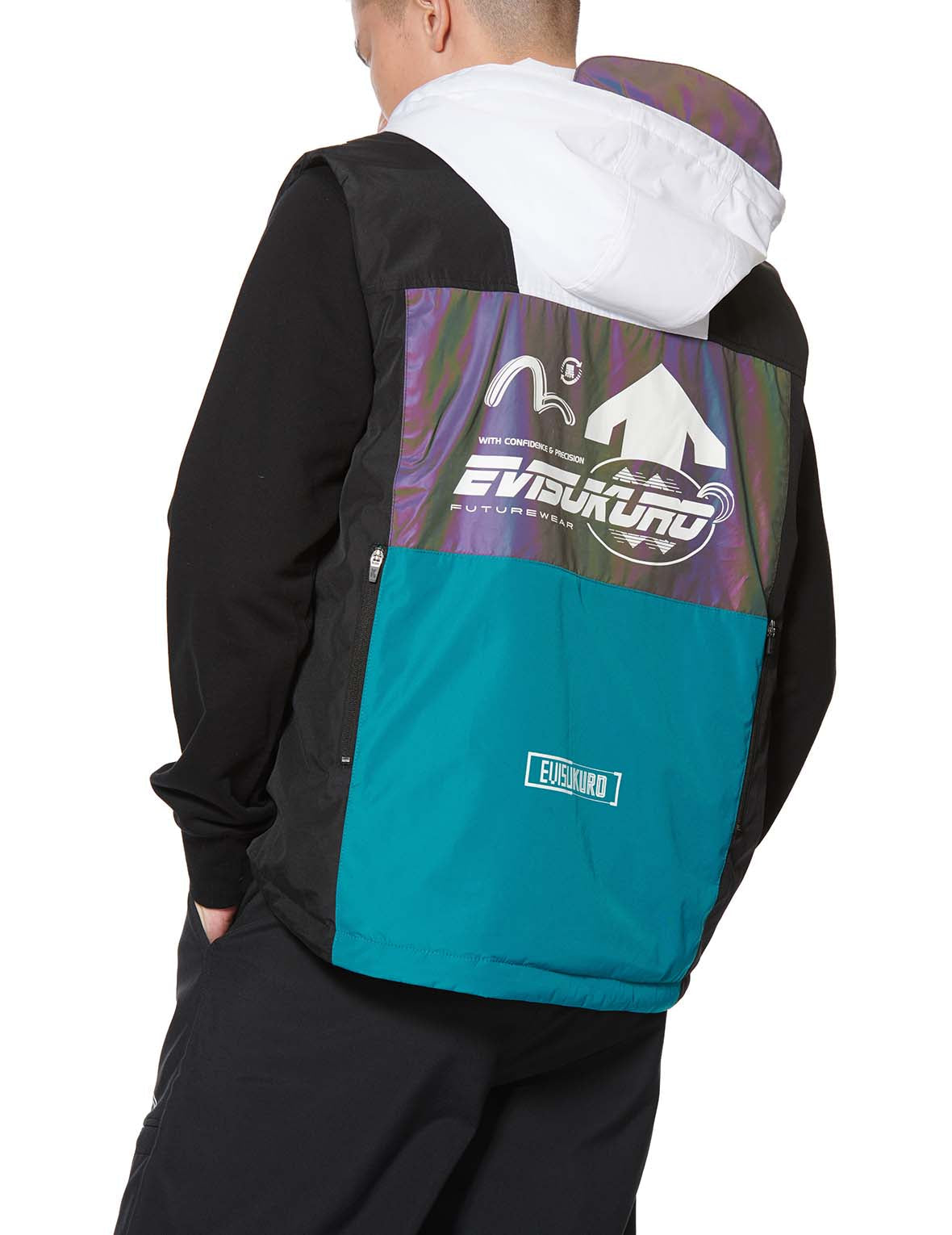 撞色可拆卸式马甲两件式外套