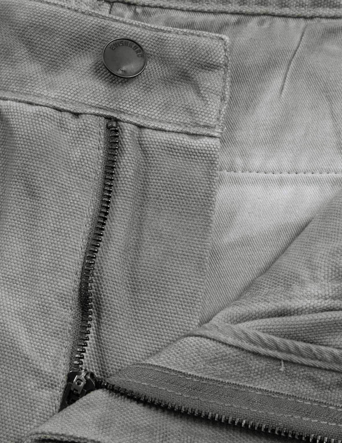 满地图案刺绣口袋水洗束脚裤