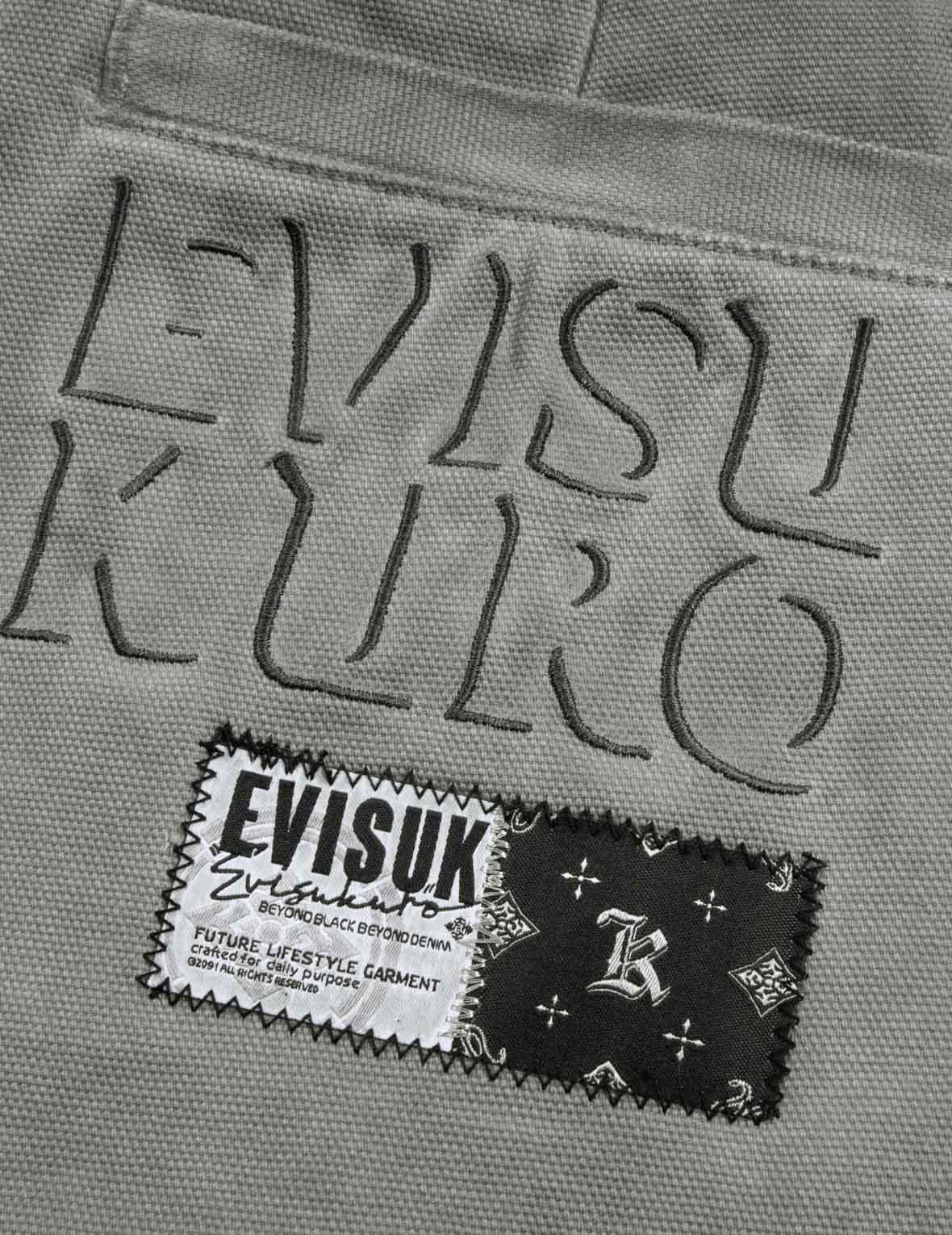 满地图案刺绣口袋水洗束脚裤