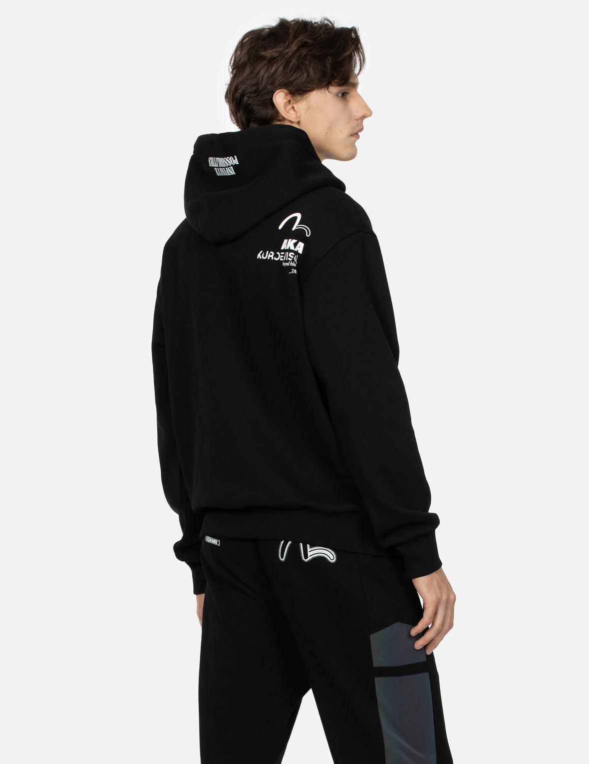 Tape Logo Print Regular Fit Hoodie