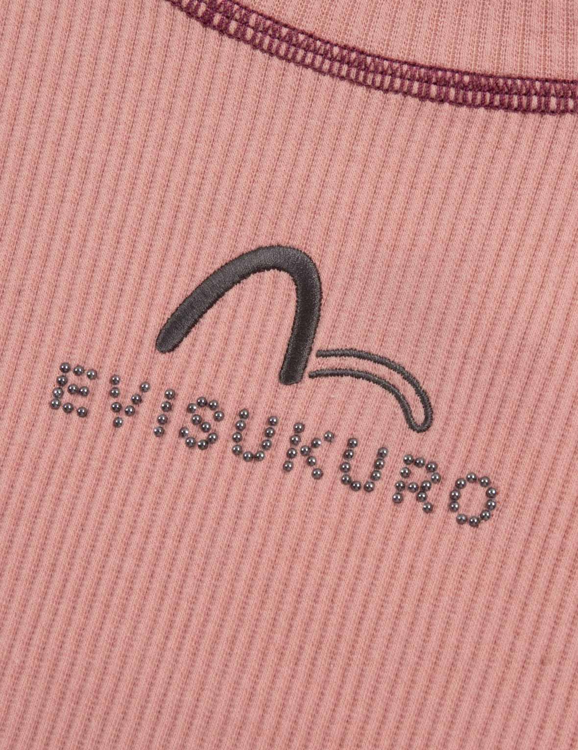 Seagull Embroidery Stud Slim Knit Top