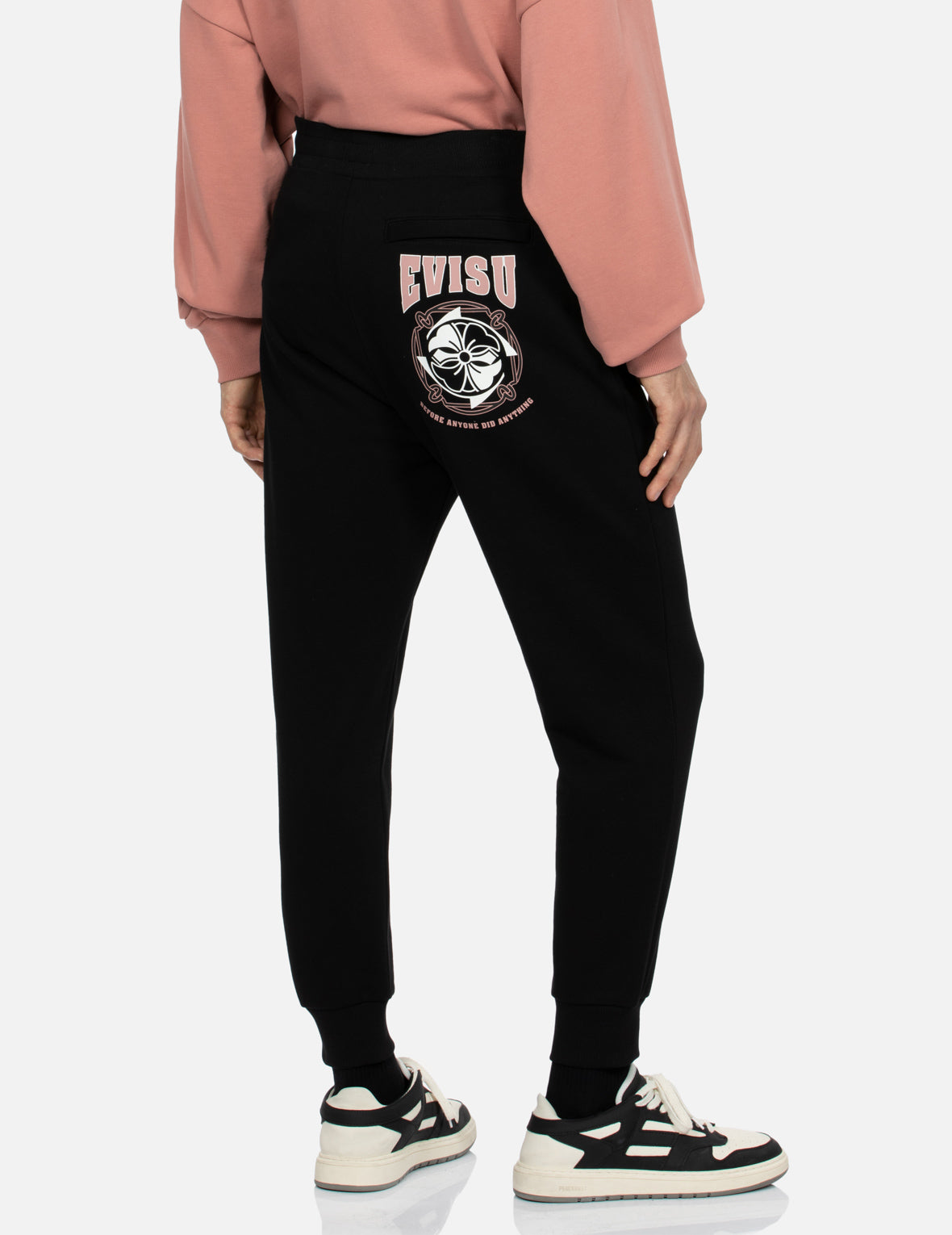 家花印花直筒运动裤