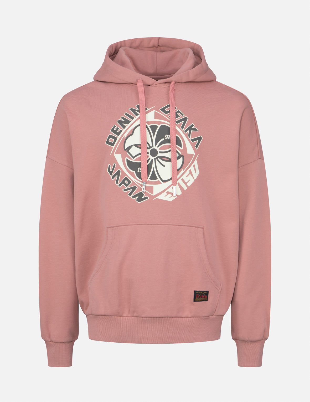 家花印花宽版连帽卫衣