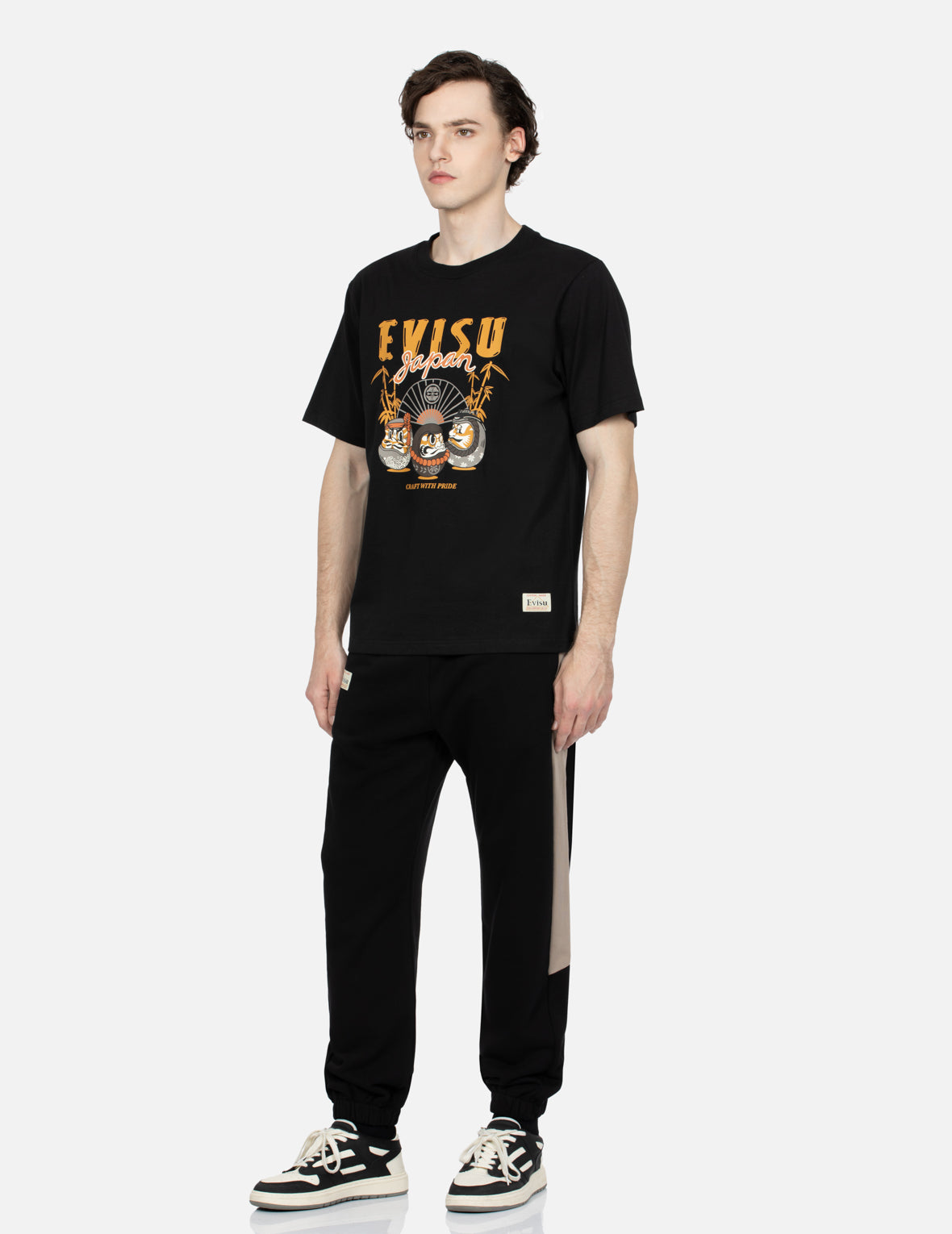 Kumadori Daruma Print Regular Fit T-shirt