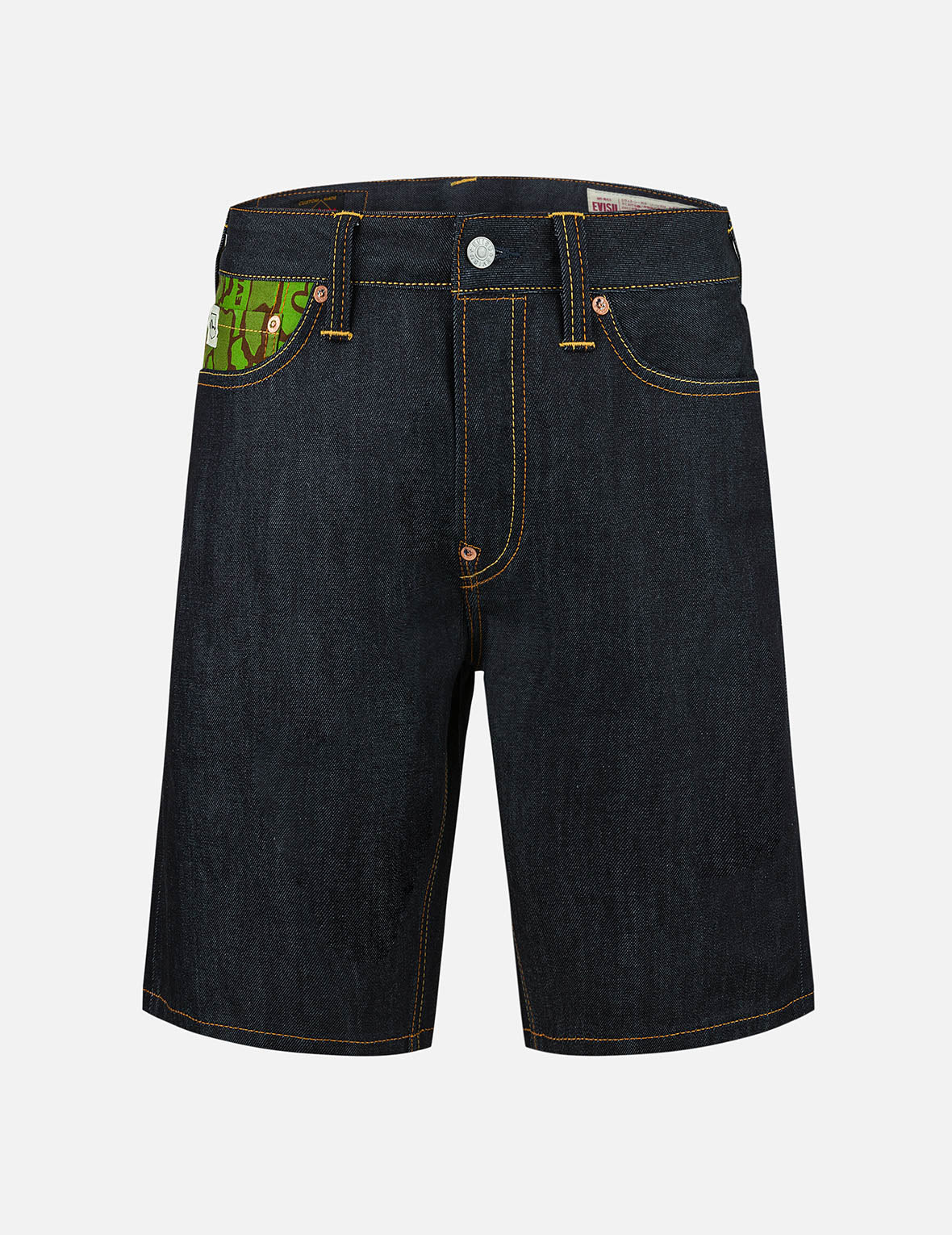 石垣迷彩大M嵌条常规版型牛仔短裤