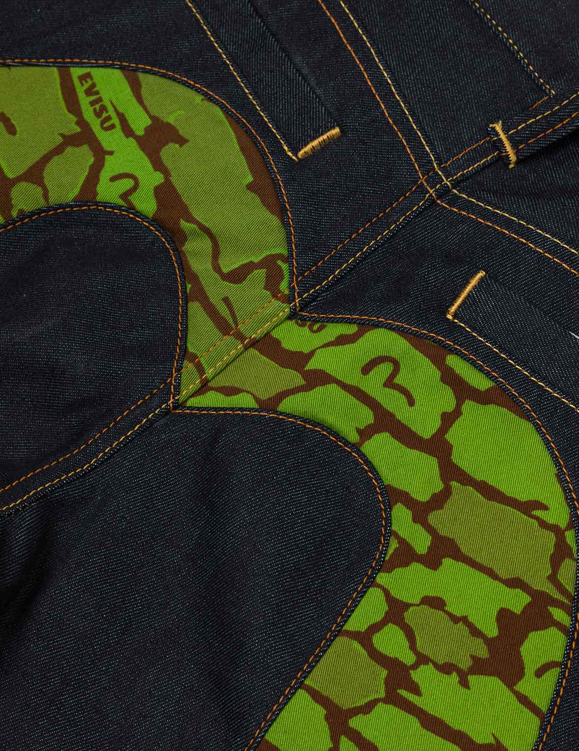 石垣迷彩大M嵌条常规版型牛仔短裤