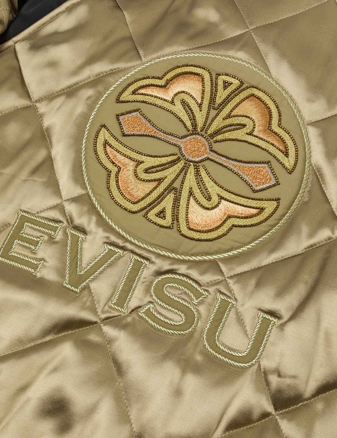 Kamon Beading Embroidery Relax Fit Padded Souvenir Jacket