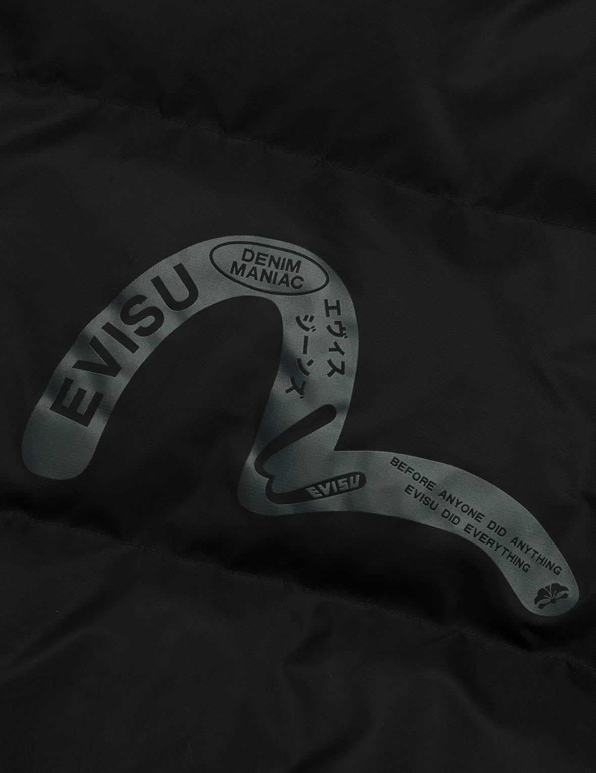 商標及家花印花寬版飛行員羽絨外套(可拆卸連帽)