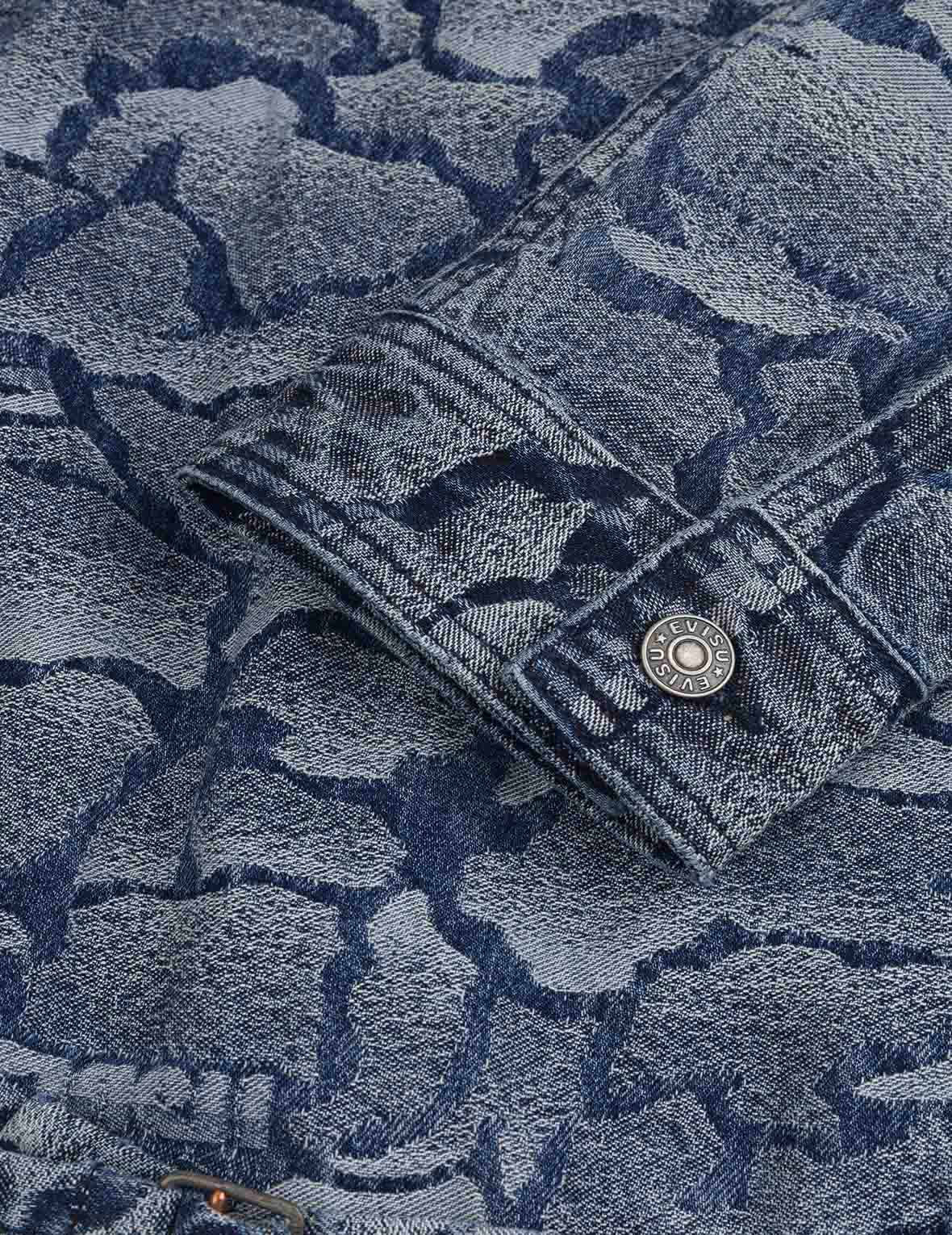 Allover Ishigaki Camouflage Jacquard Regular Fit Denim Jacket