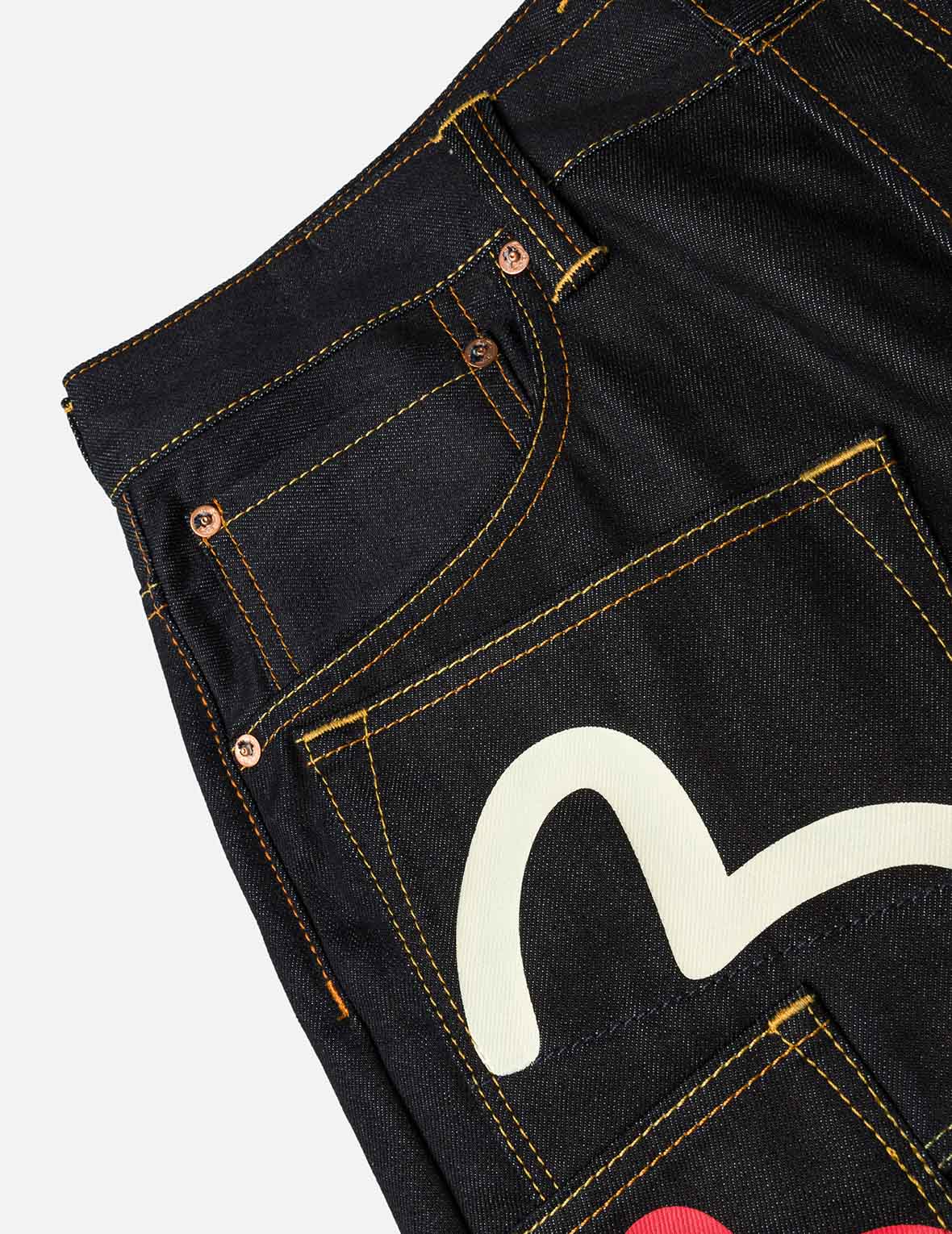 海鸥印花和多口袋时尚版型牛仔短裤