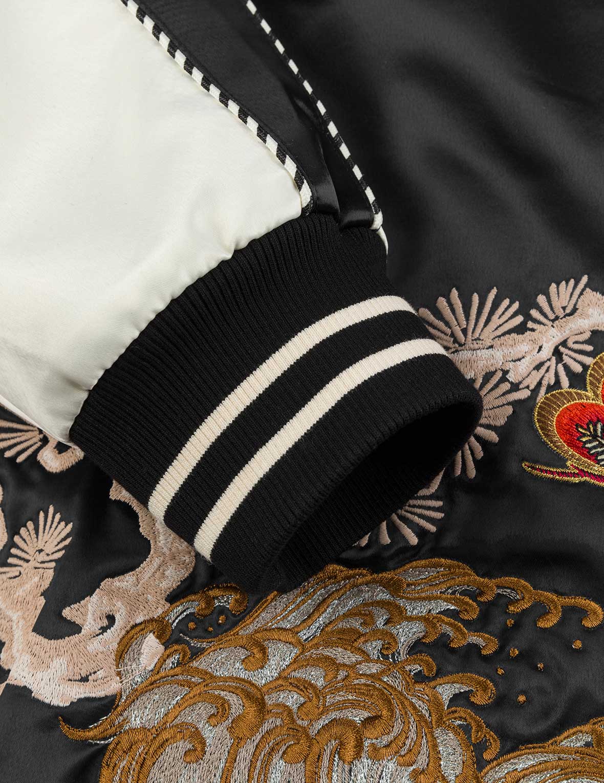 Crane Embroidery Regular Fit Souvenior Jacket