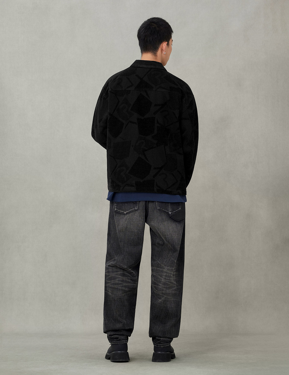 Allover Seagull Jacquard Regular Fit Chore Jacket