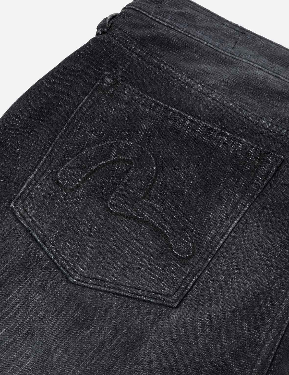 Emboss Seagull and Logo Regular Fit Denim Jogger