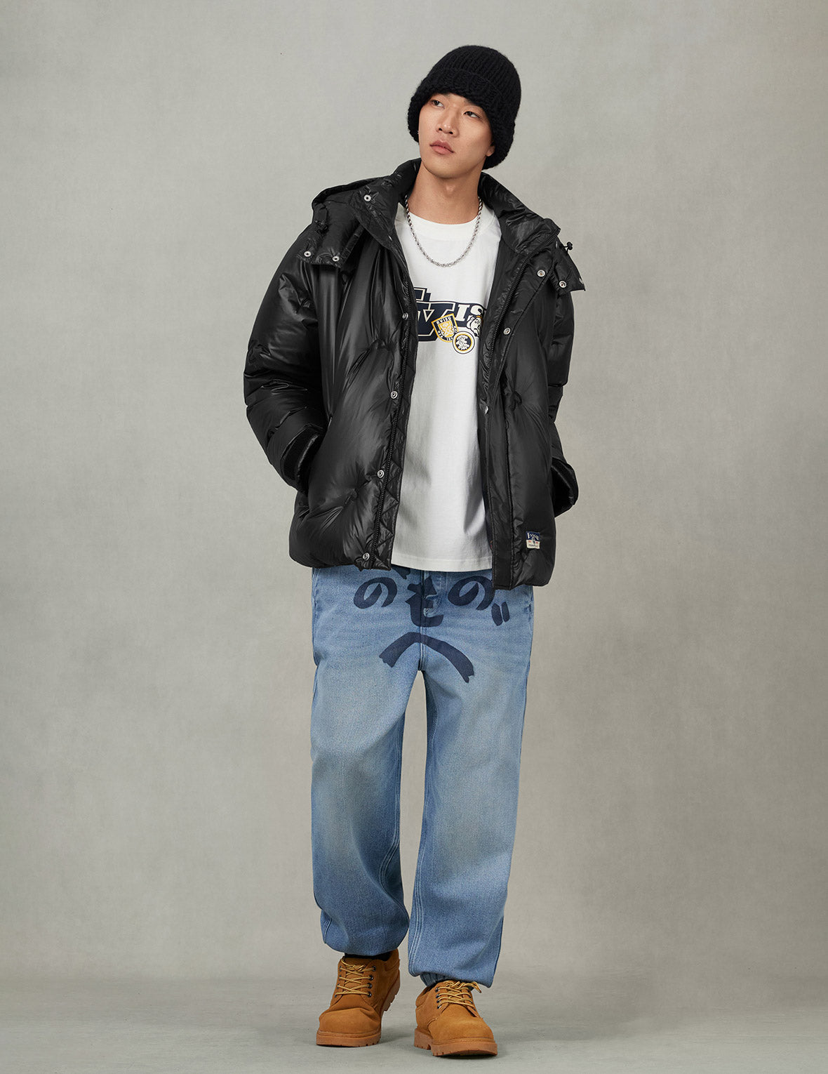 Henohenomohe Godhead Print Loose Fit Denim Joggers
