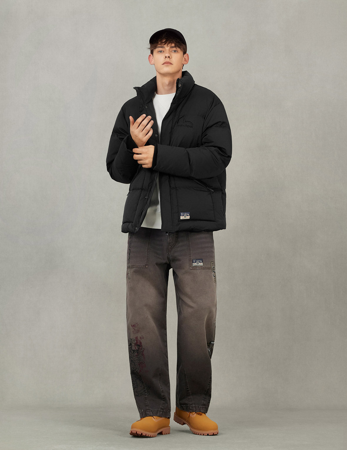 Inserted Daicock Embroidery Regular Fit Down Jacket