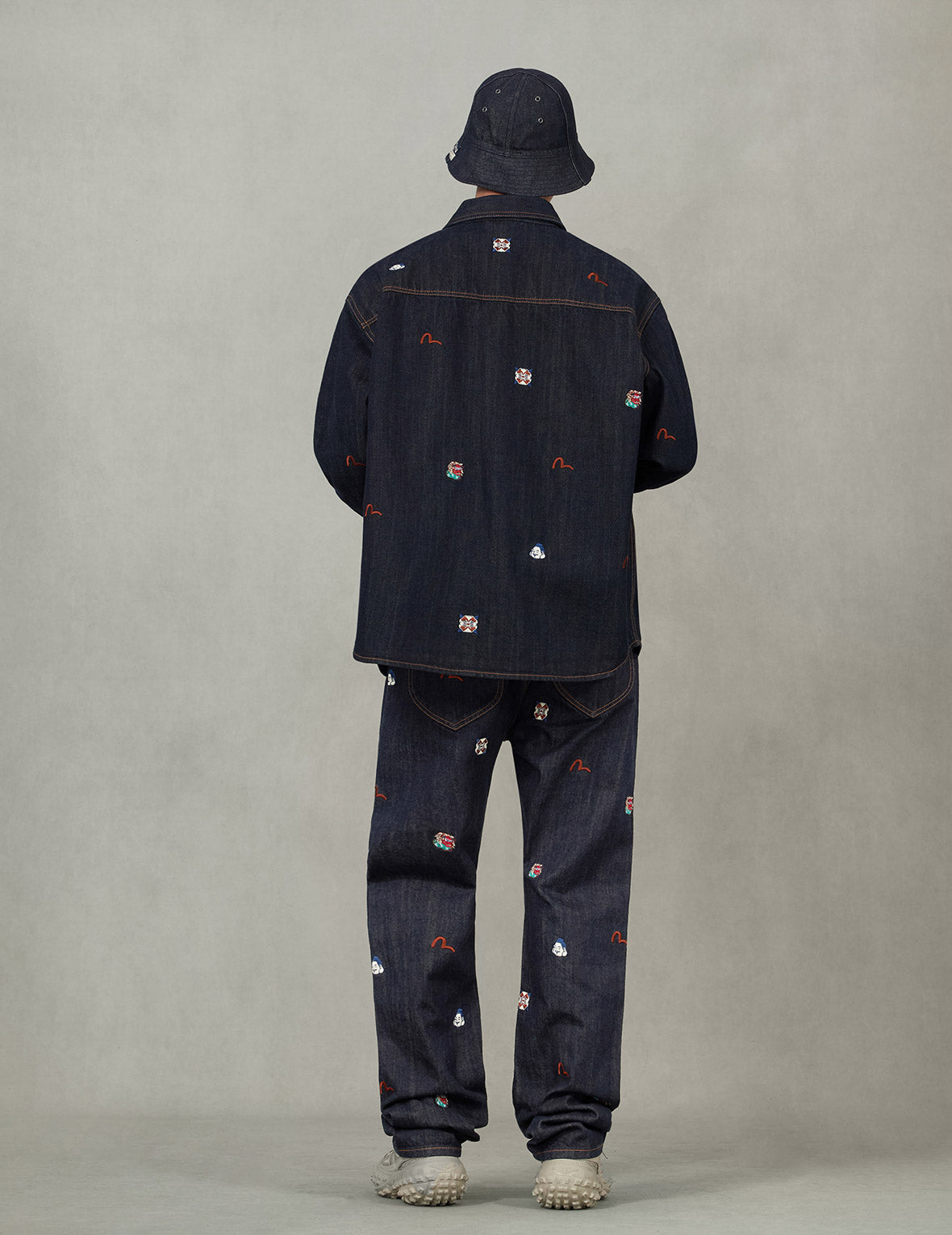 Allover Embroidery Regular Fit Denim Shirt Jacket