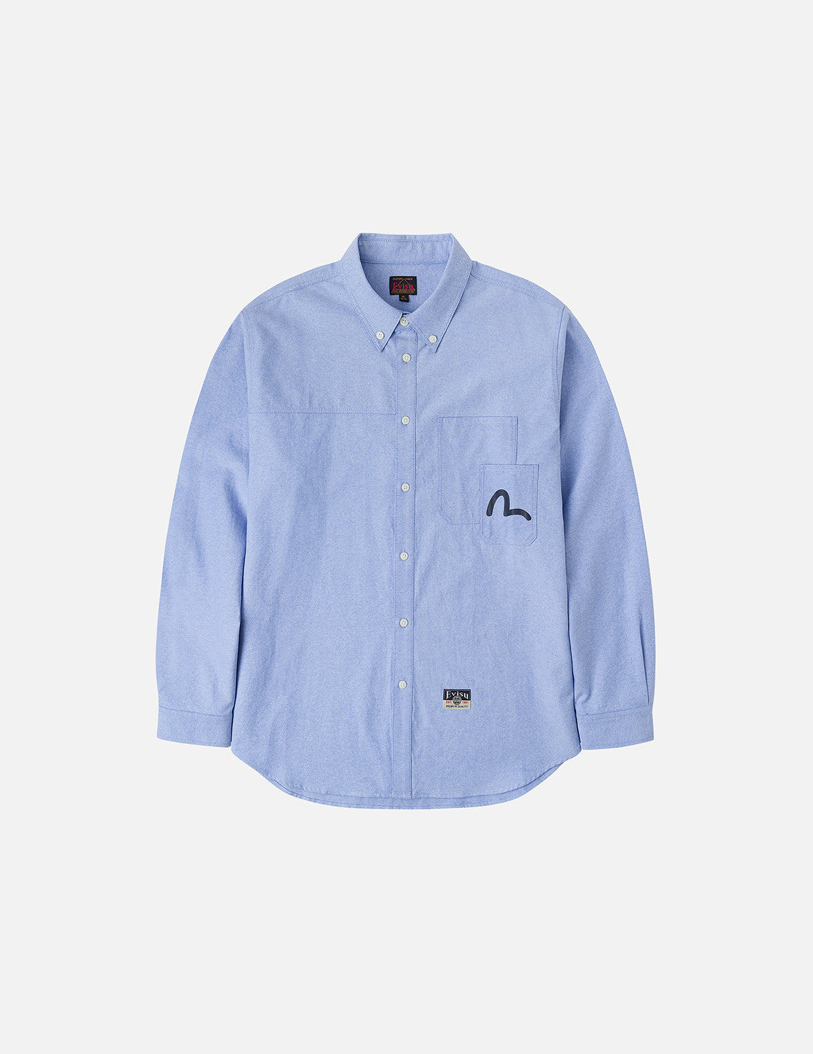 Logo Sashiko and Seagull Print Relax Fit Long-sleeve Shirt