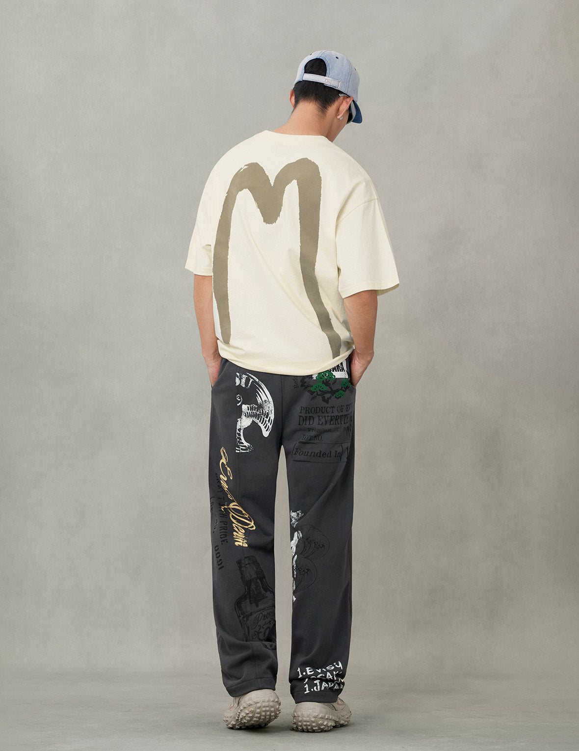 Handbrush Daicock Print Loose Fit T-Shirt