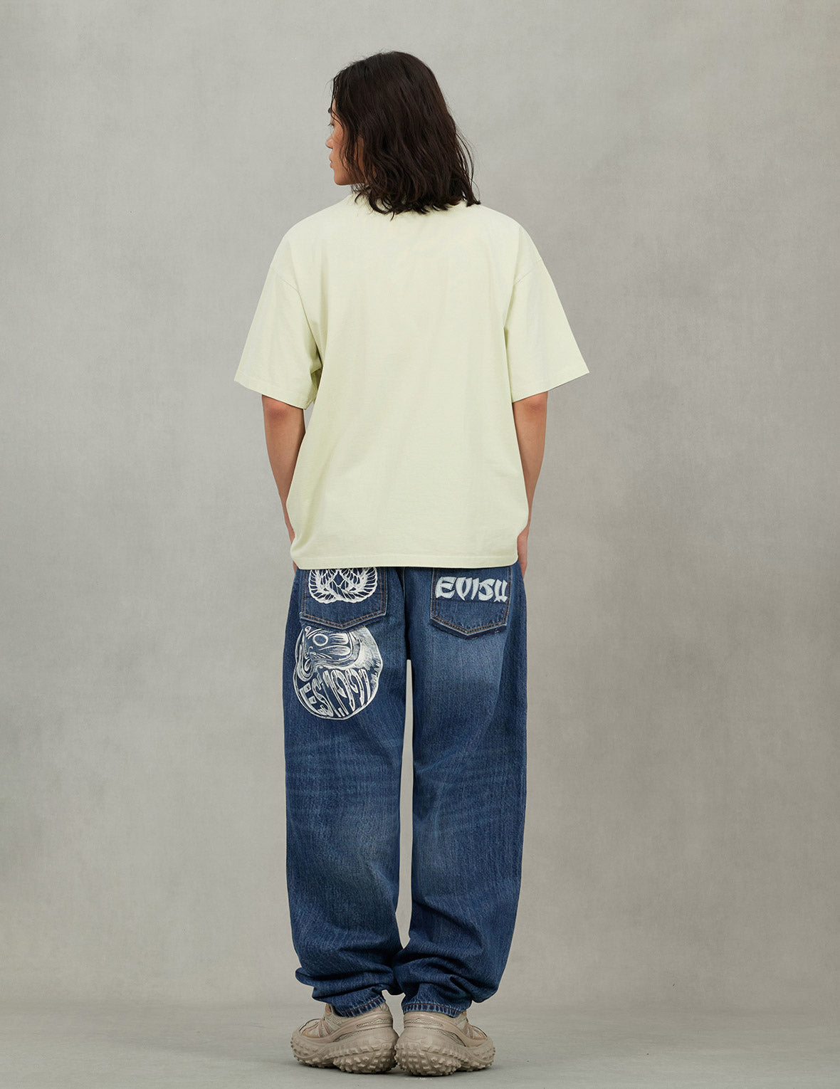 Sashiko Daruma and Seagull Relax Fit T-Shirt