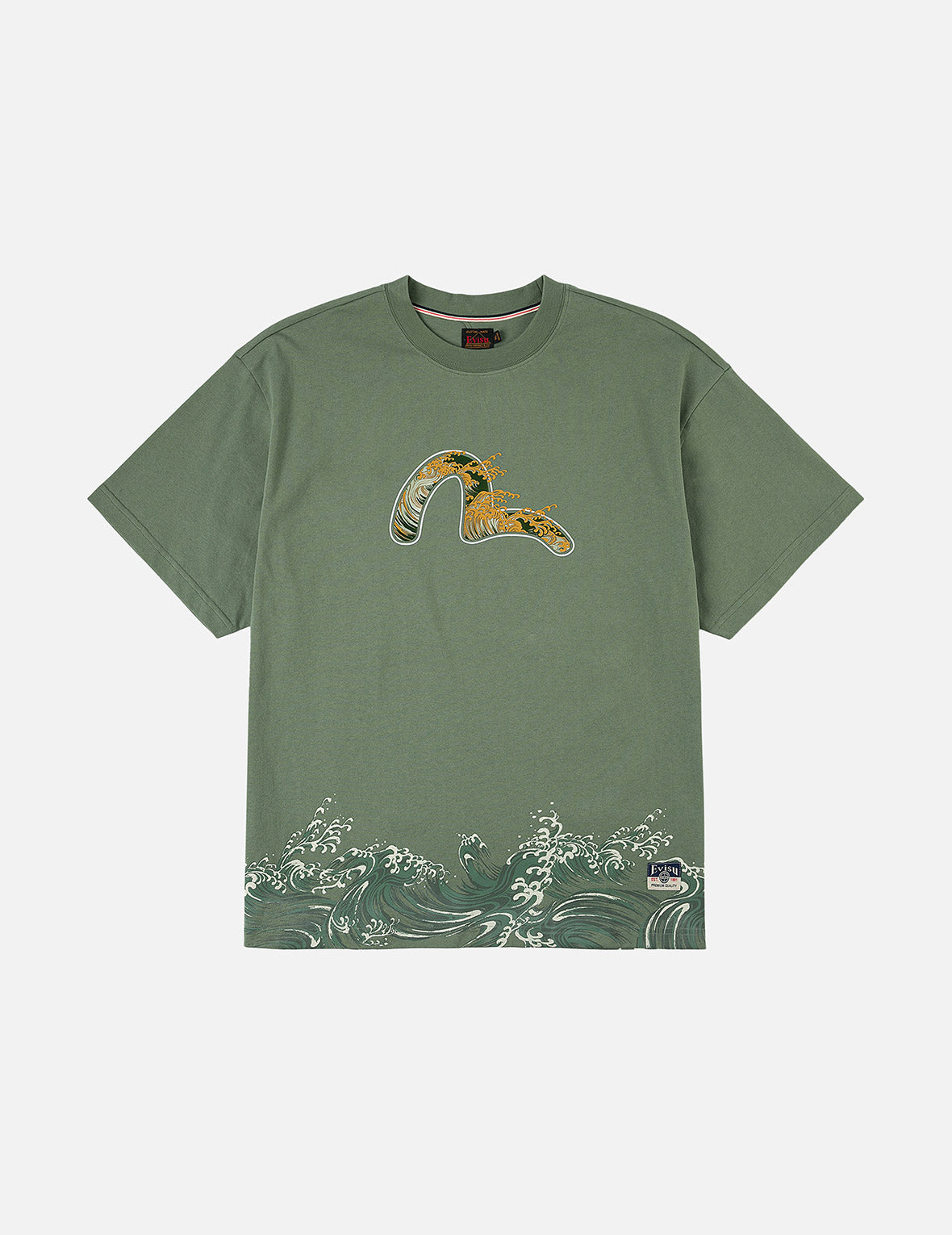 Seagull and Wave Print Relax Fit T-Shirt