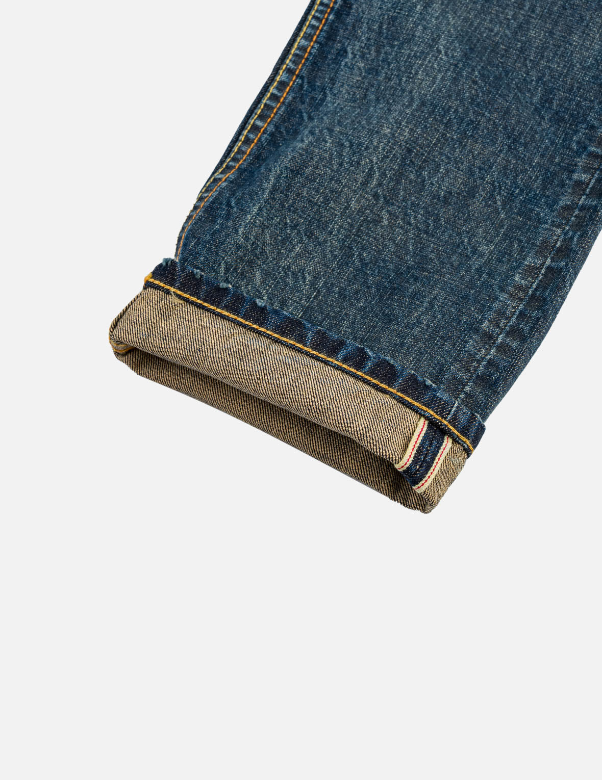 Asymmetric Seagull Embroidered Pocket Selvedge Jeans #2017