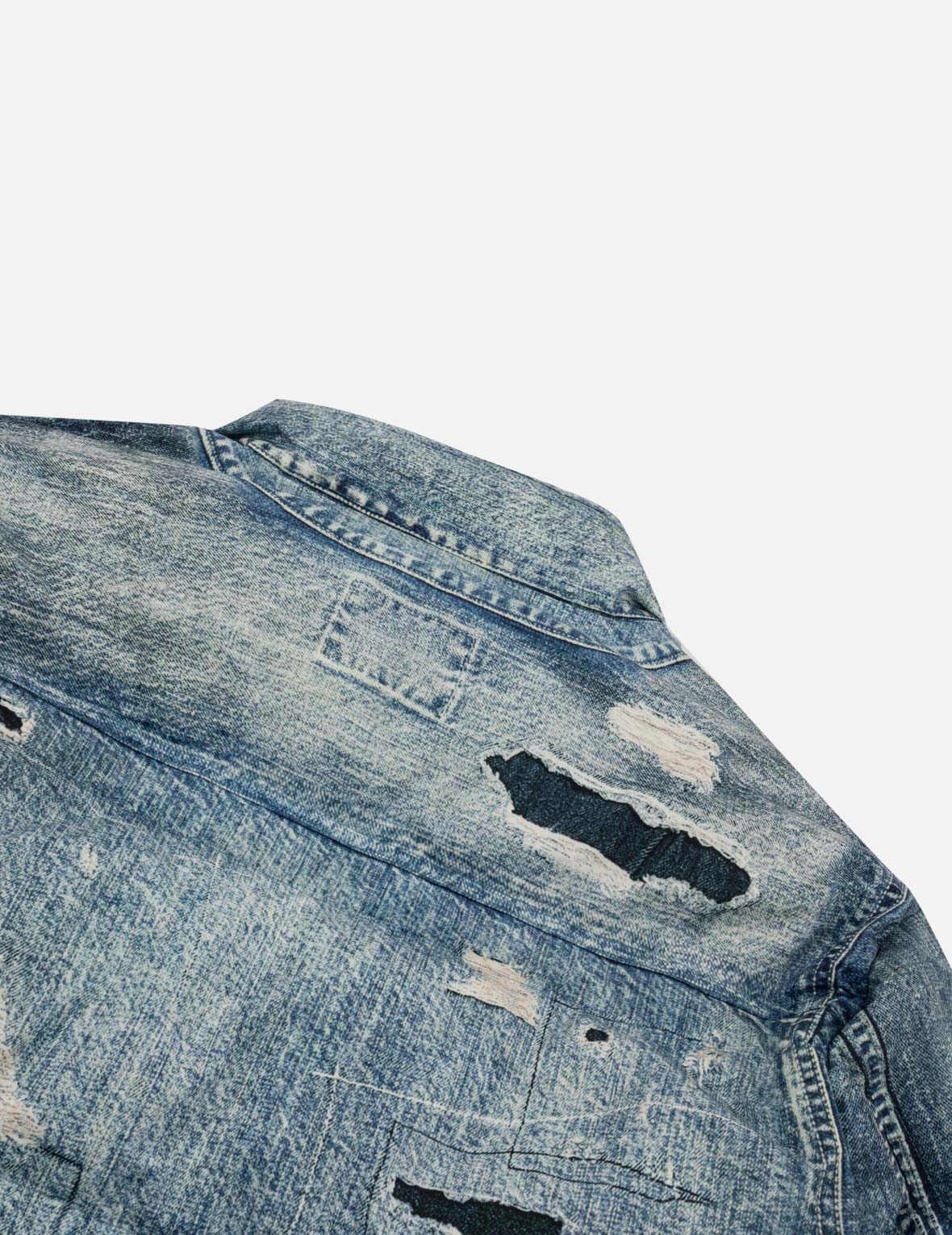 Denim-like High-definition Digital Print Down Jacket