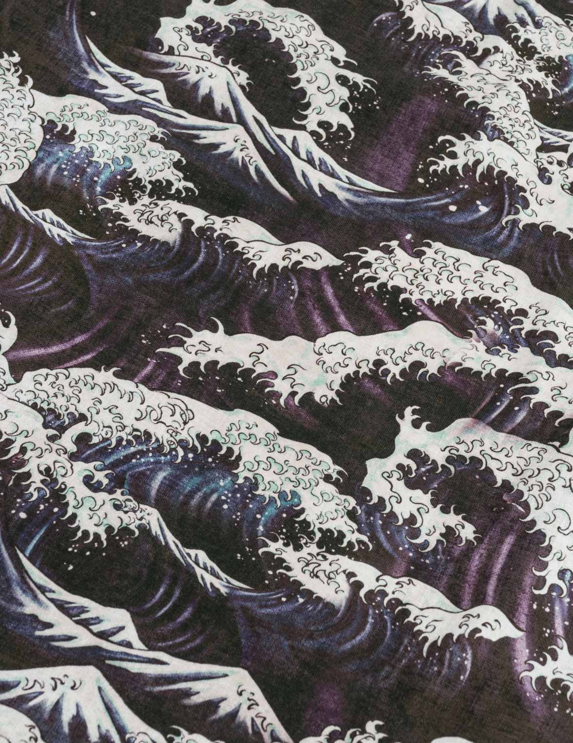 满版海浪刺绣海鸥T恤
