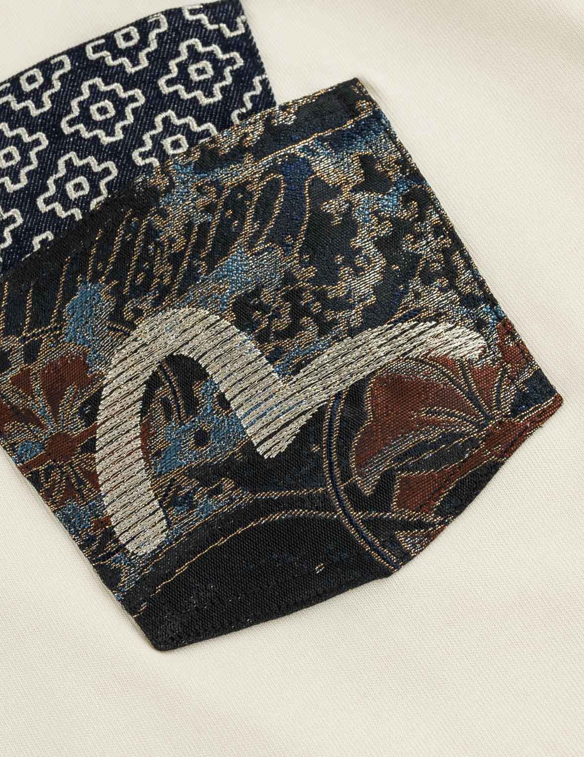 Double-Layer Brocade Pocket Tee